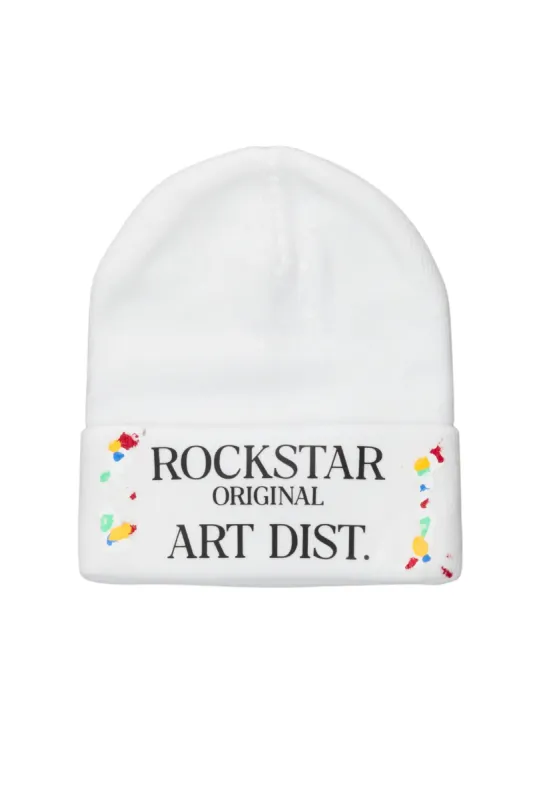 Axelly White Graphic Beanie sold by Rockstar Original