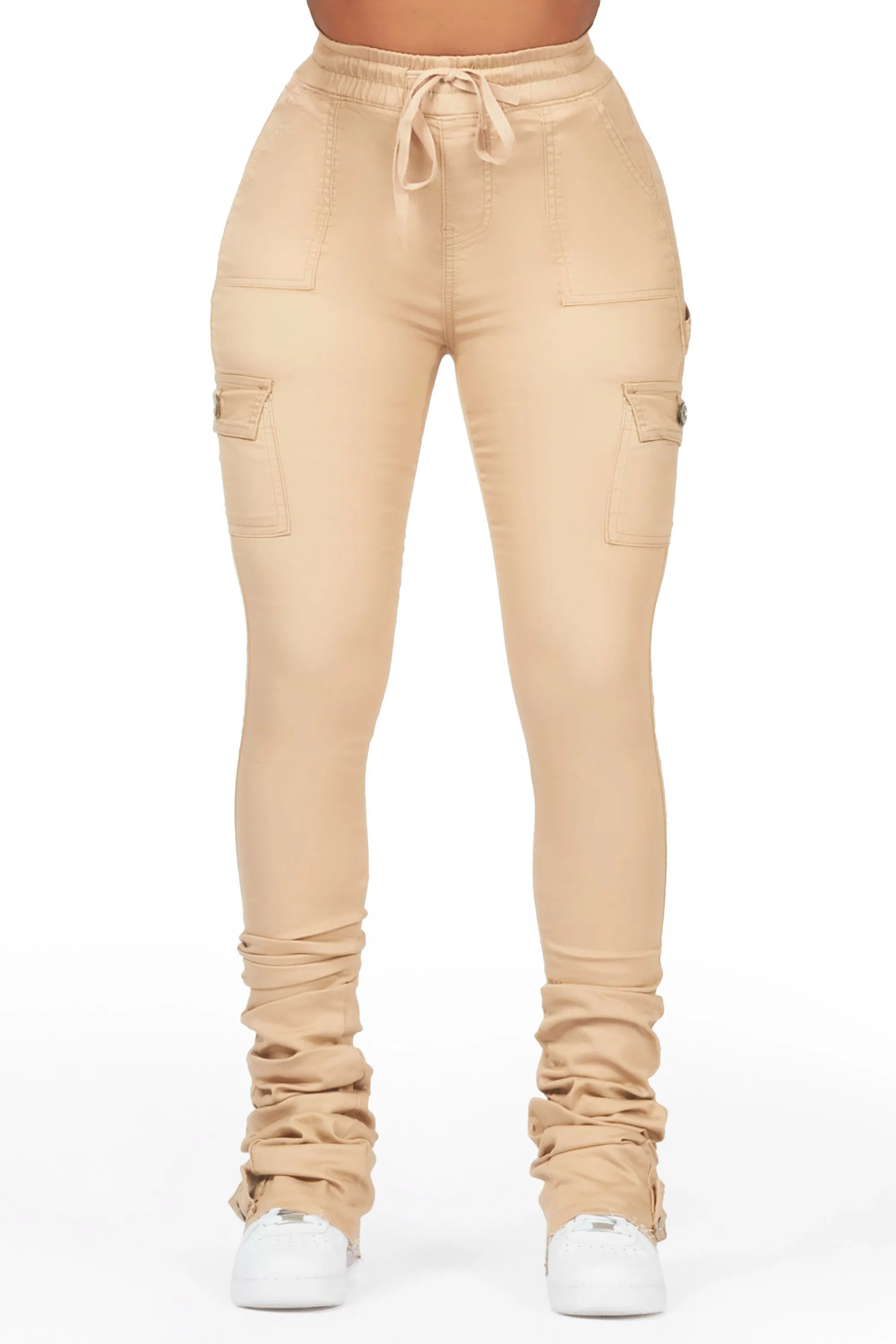 Kassandra Tan Cargo Super Stacked Jean sold by Rockstar Original product image thumbnail 4