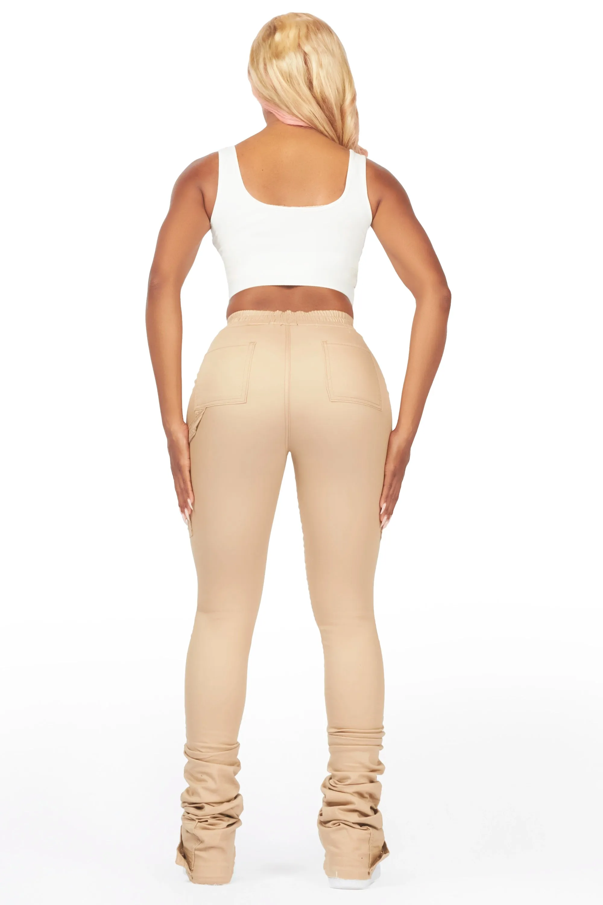Kassandra Tan Cargo Super Stacked Jean sold by Rockstar Original product image thumbnail 5