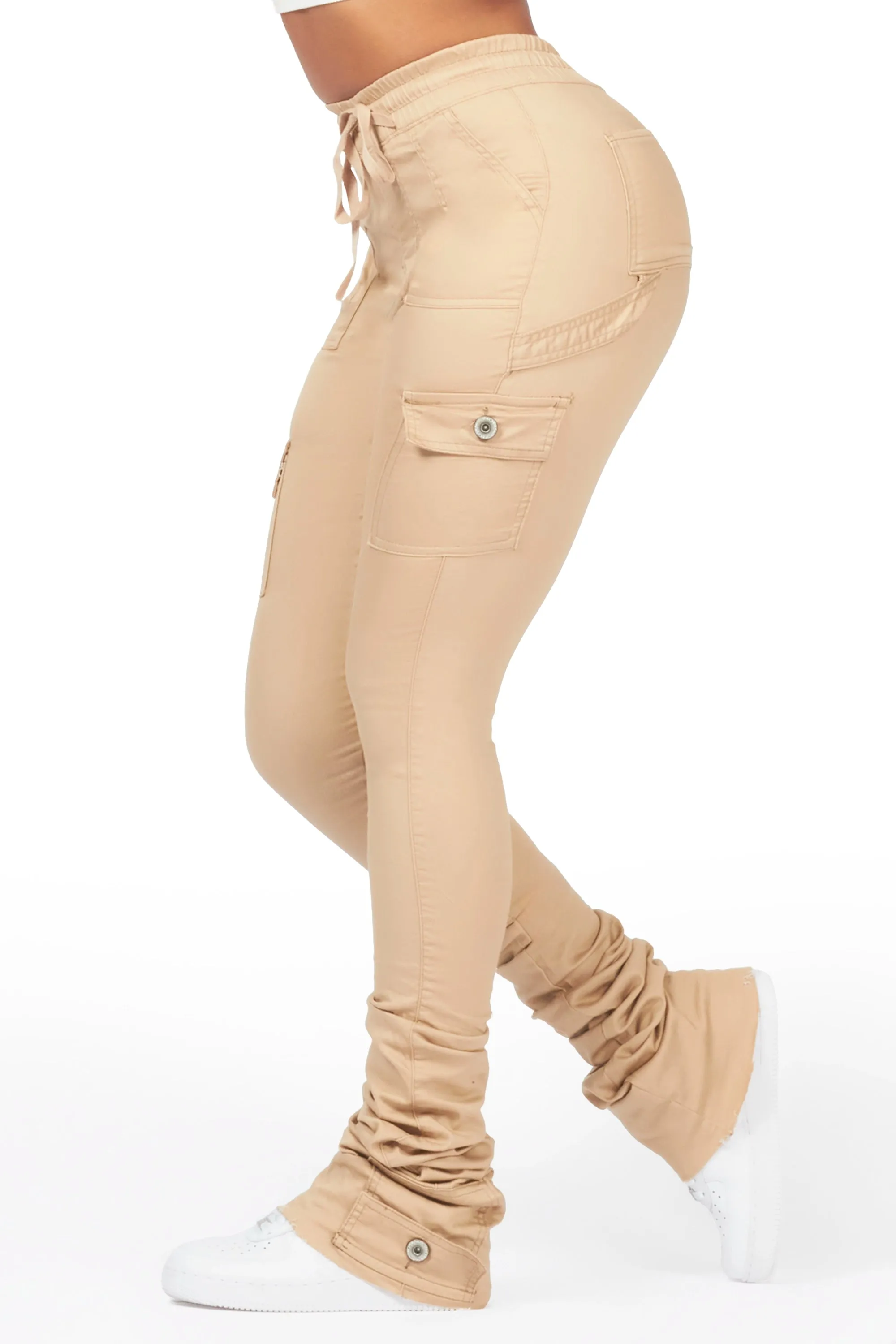 Kassandra Tan Cargo Super Stacked Jean sold by Rockstar Original