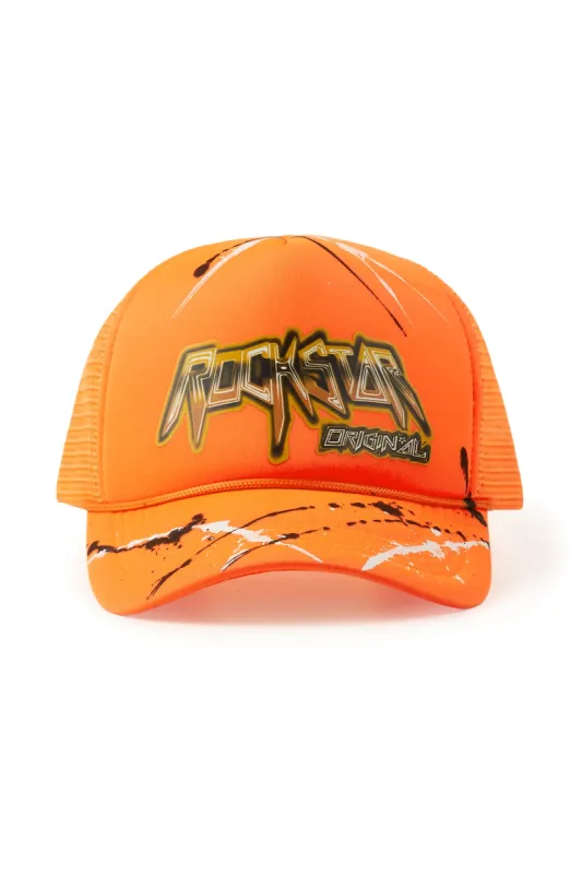 Saman Orange Graphic Trucker Hat sold by Rockstar Original