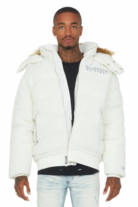 Sarvesh Cream Puffer Jacket sold by Rockstar Original