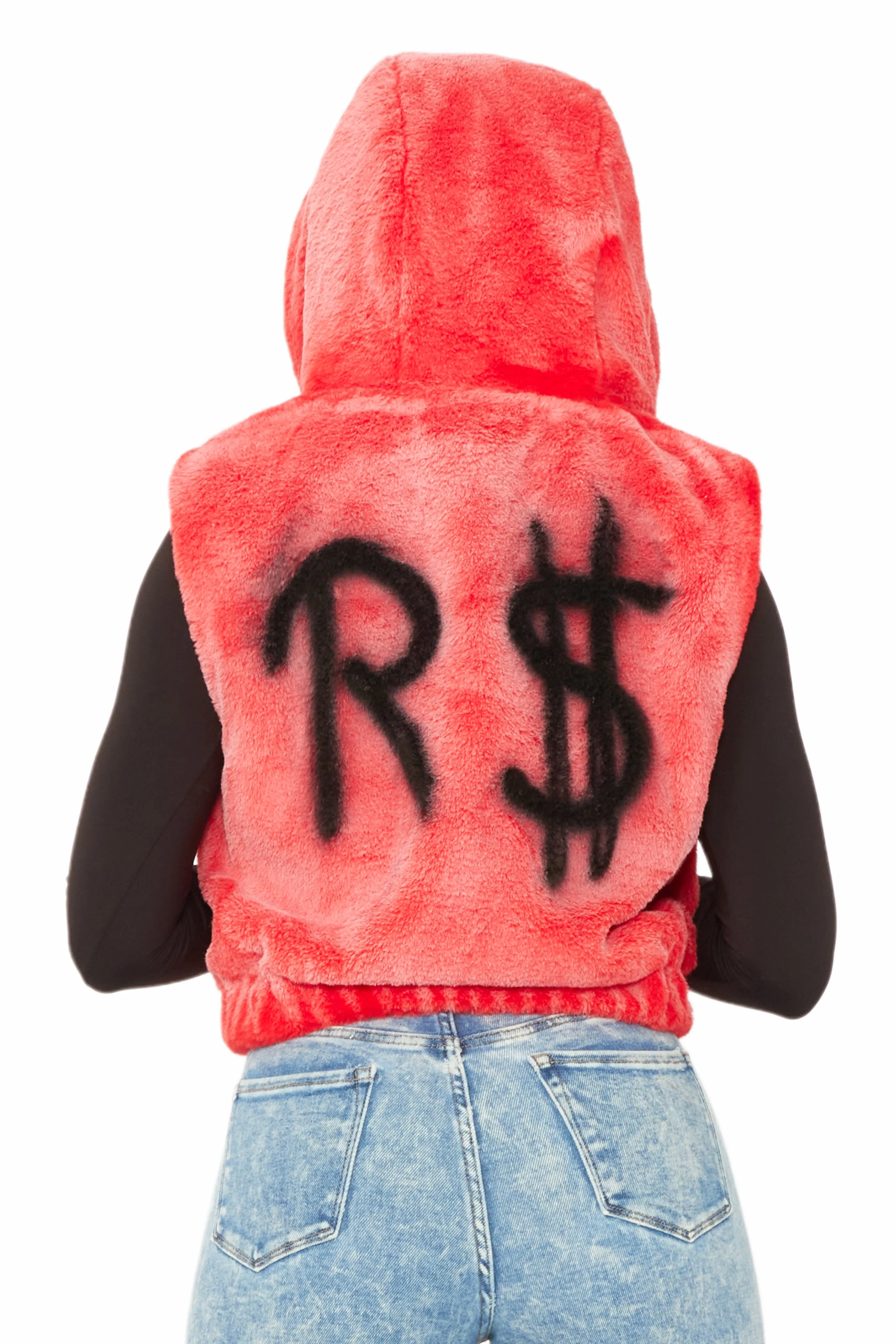 Christal Red Fur Vest sold by Rockstar Original product image thumbnail 2