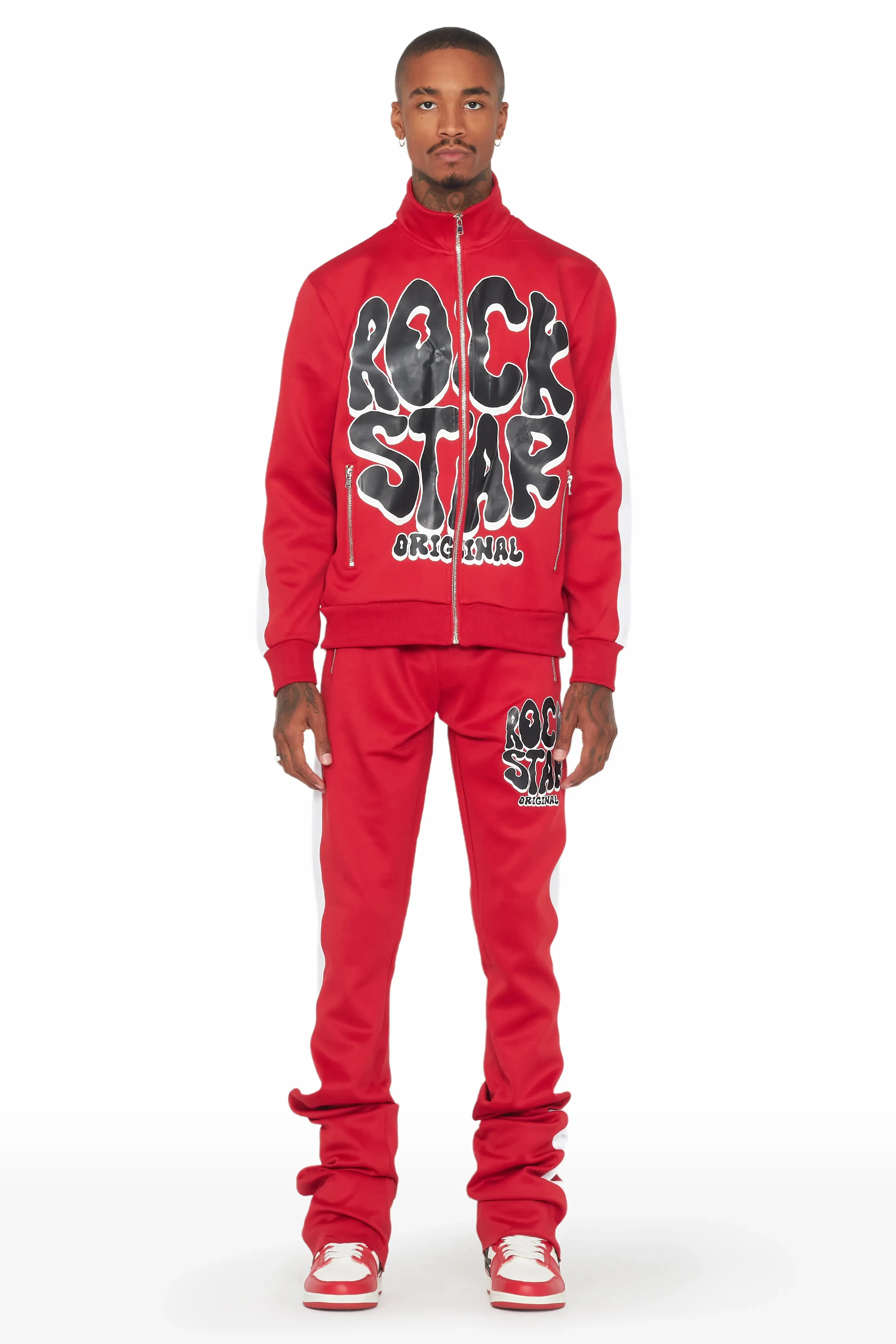 Neo Red Tricot Super Stacked Track Set sold by Rockstar Original