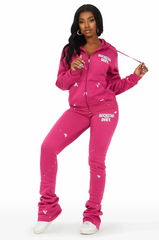 Halloway Fuchsia Zip Up Super Stacked Trackset sold by Rockstar Original