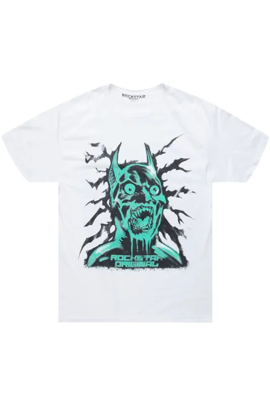 Scared White Graphic T-Shirt sold by Rockstar Original