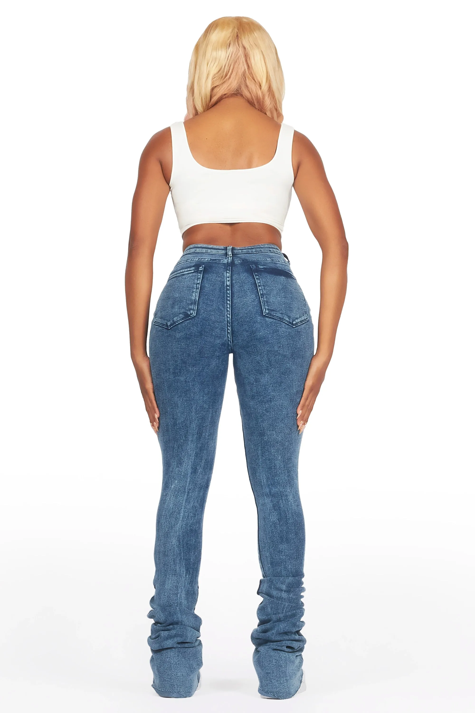 Got A Crush Dark Acid Distressed Super Stacked Jean sold by Rockstar Original product image thumbnail 5