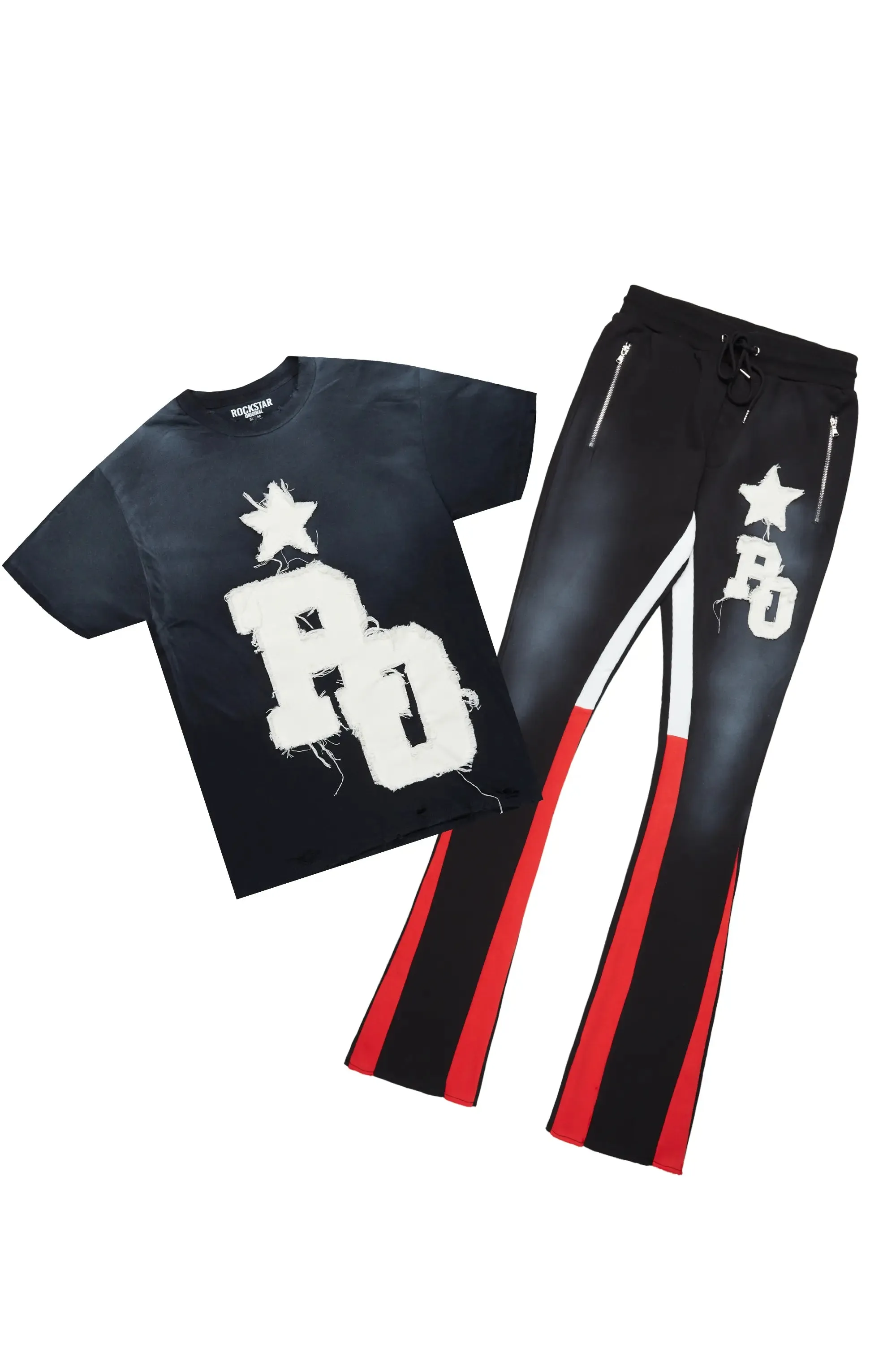 Edwald Black T-Shirt/Stacked Flare Track Set sold by Rockstar Original