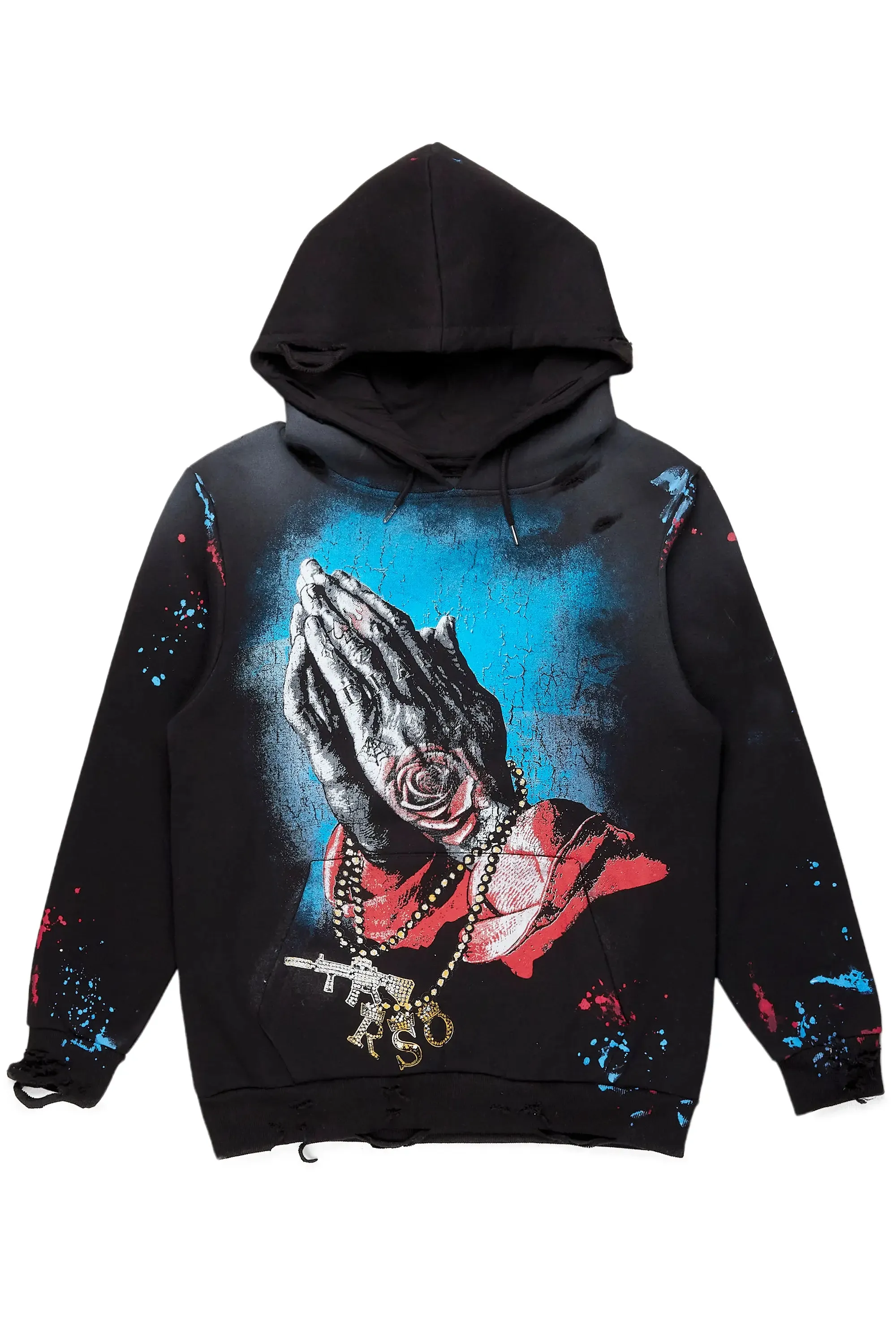 Gonave Black Graphic Distressed Hoodie sold by Rockstar Original