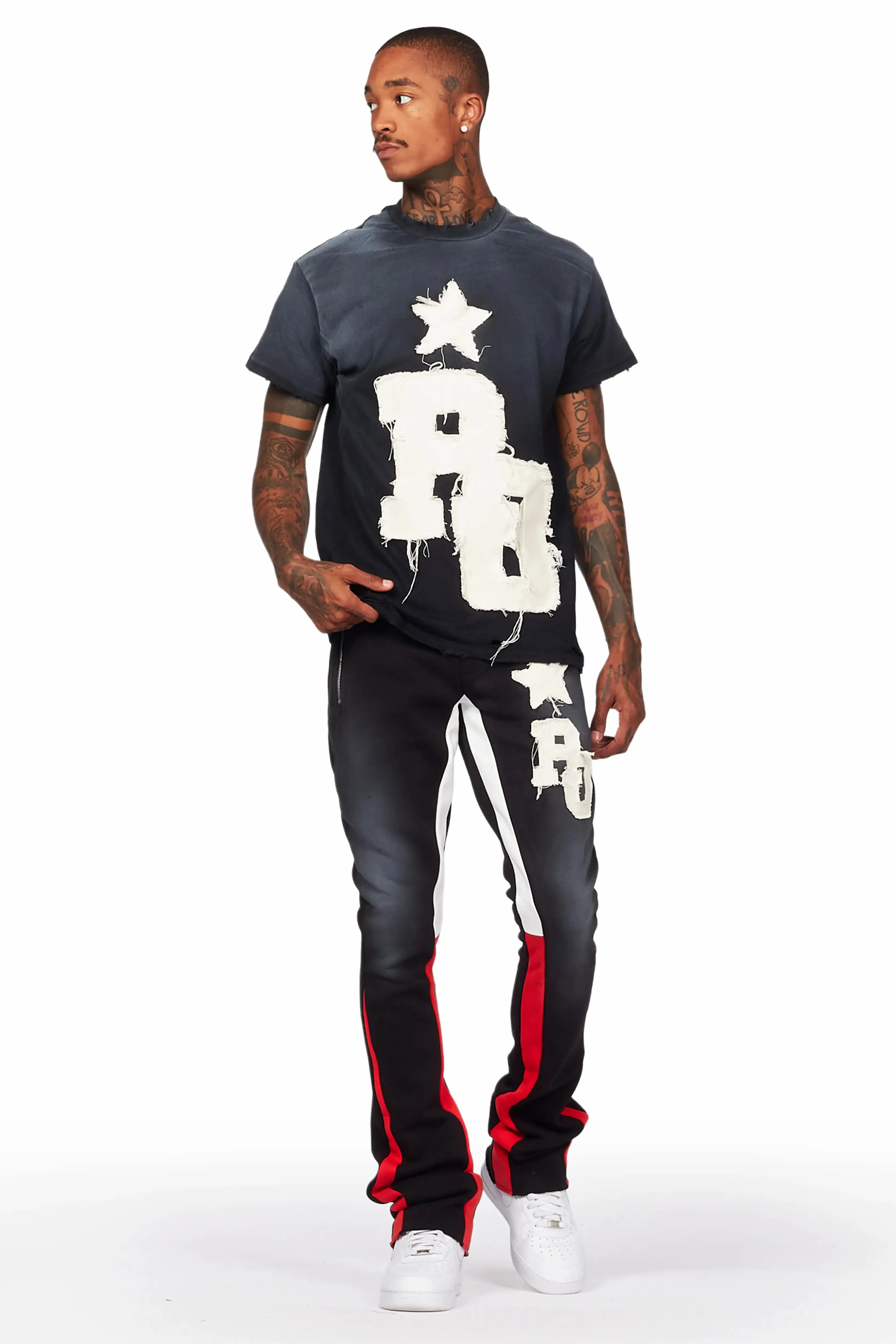 Edwald Black T-Shirt/Stacked Flare Track Set sold by Rockstar Original product image thumbnail 2