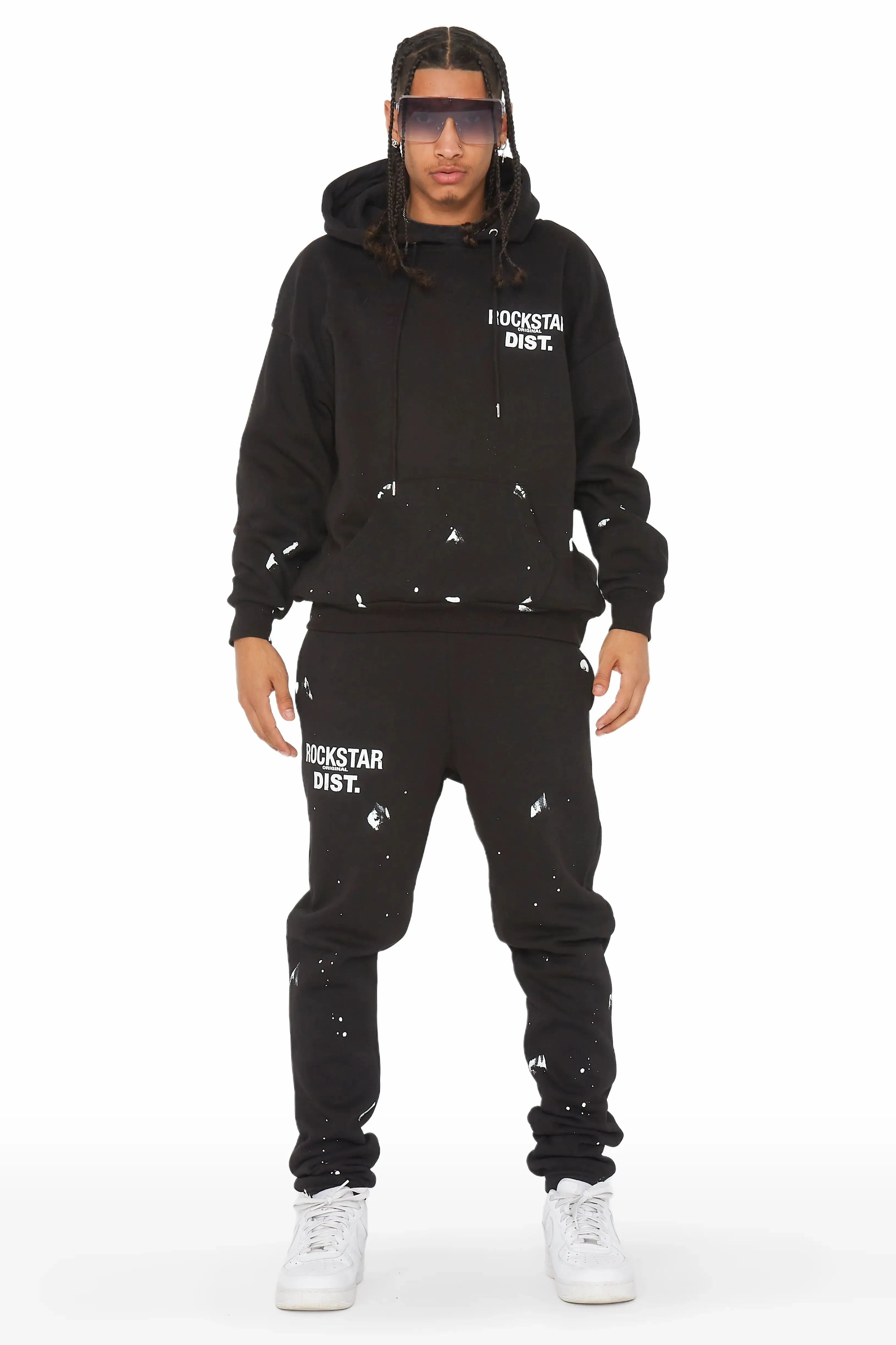 Raffer Black Relaxed Fit Track Set sold by Rockstar Original