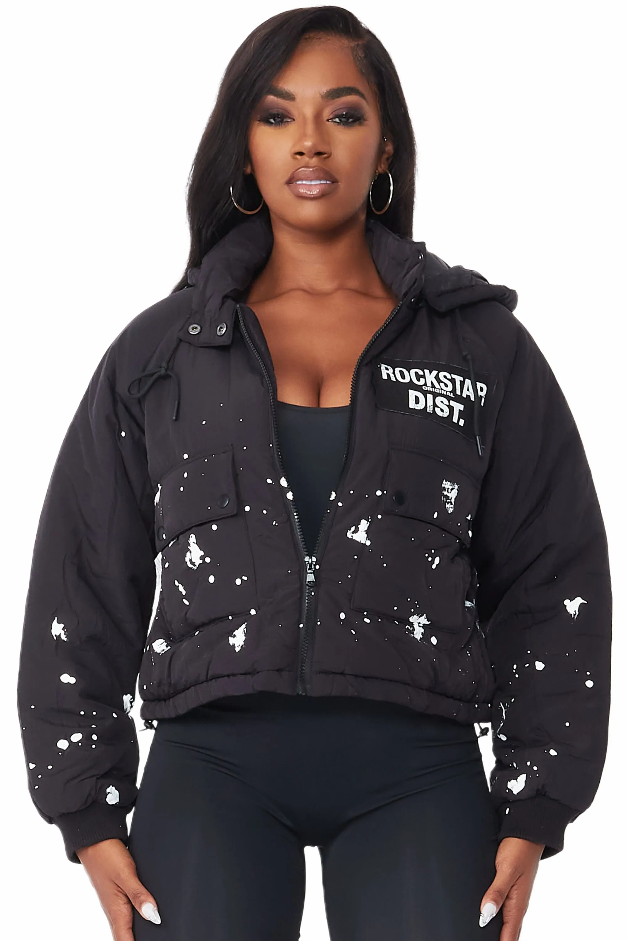 Zayla Black Art Dist. Puffer Jacket sold by Rockstar Original product image thumbnail 5