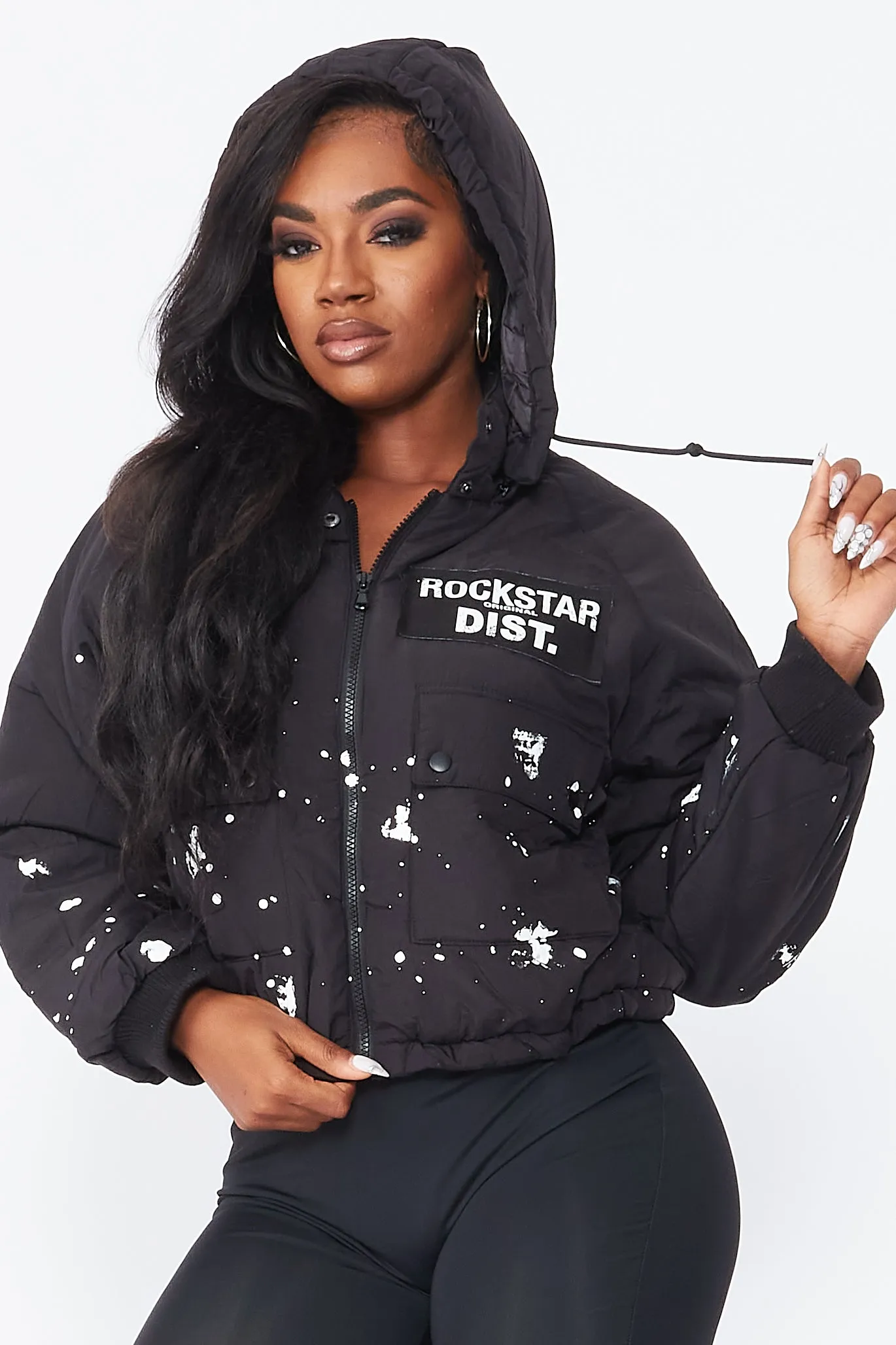 Zayla Black Art Dist. Puffer Jacket sold by Rockstar Original