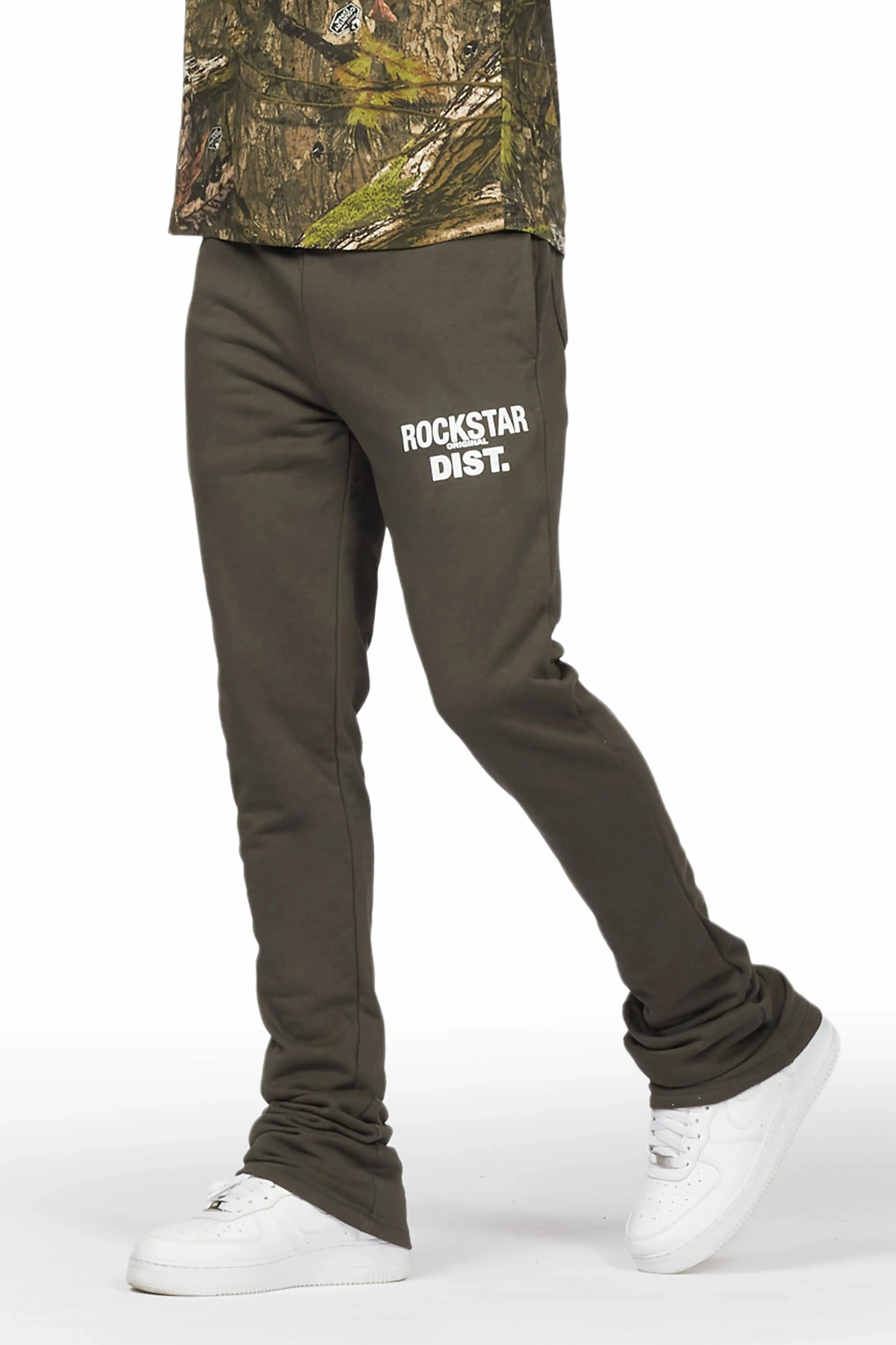 Alpine Olive Stacked Flare Pant sold by Rockstar Original