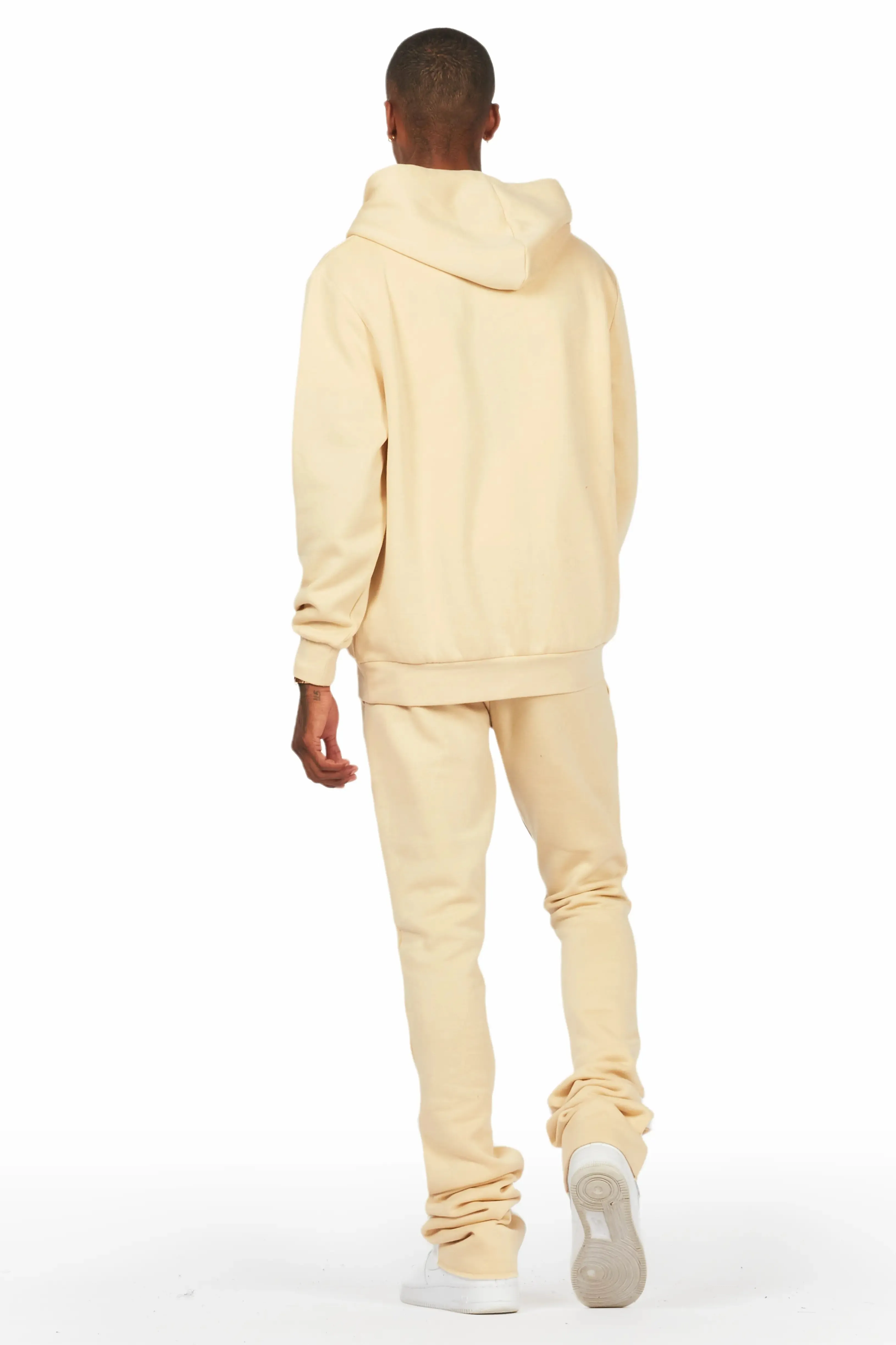 Raffer Beige/White Hoodie/Super Stacked Flare Pant Set sold by Rockstar Original product image thumbnail 3