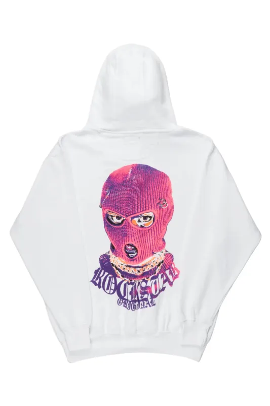 Murdra White Graphic Hoodie sold by Rockstar Original