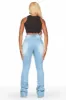 Raeven Light Blue Stacked Flare Jean sold by Rockstar Original