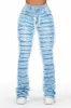 Raeven Light Blue Stacked Flare Jean sold by Rockstar Original