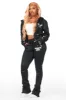 Halloway Black Zip Up Super Stacked Trackset sold by Rockstar Original