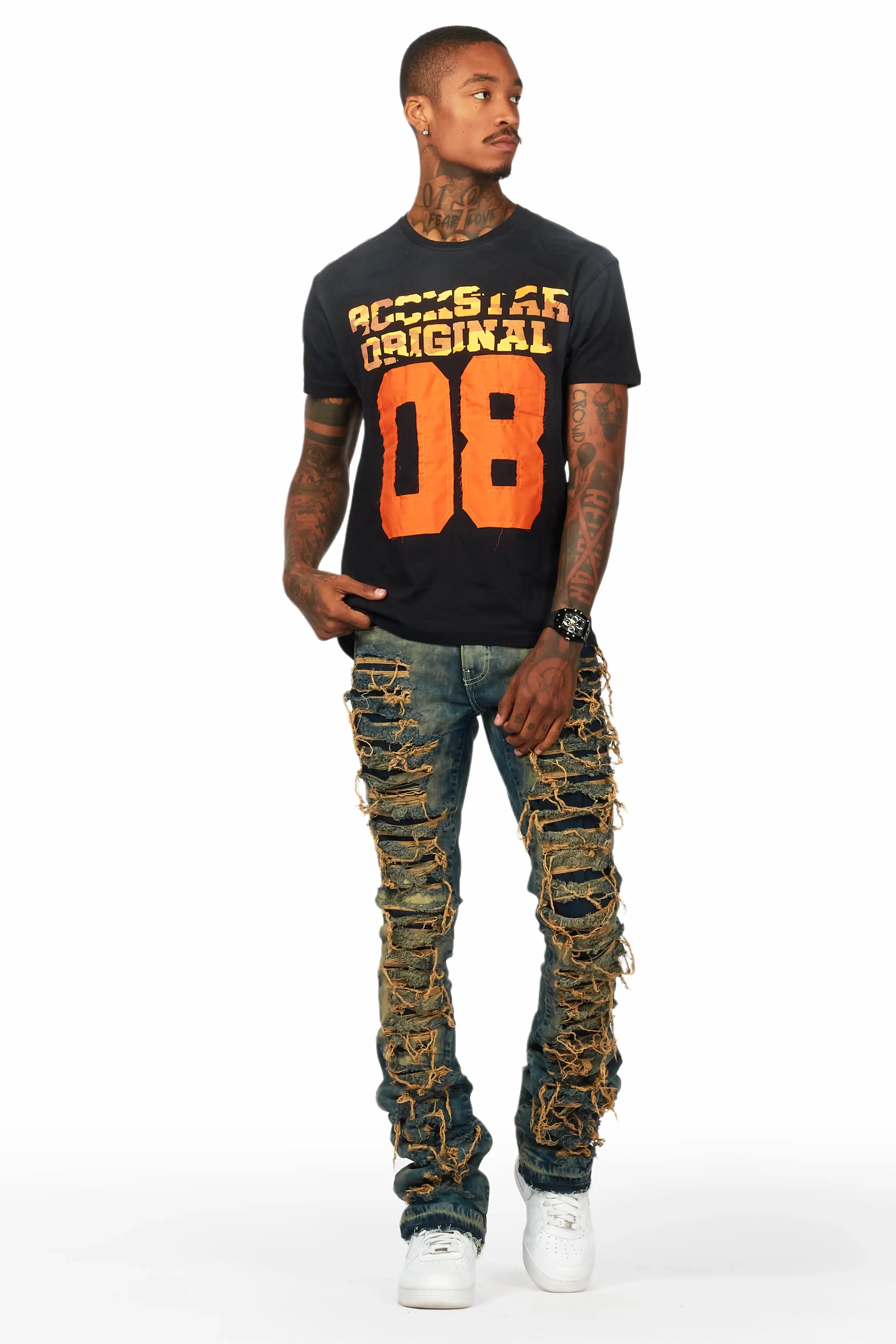 Cargan Black T-Shirt Stacked Flare Jean Bundle sold by Rockstar Original product image thumbnail 2