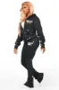 Halloway Black Zip Up Super Stacked Trackset sold by Rockstar Original