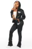 Halloway Black Zip Up Super Stacked Trackset sold by Rockstar Original