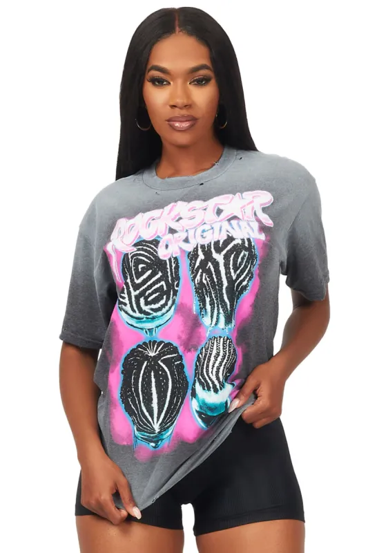 Akeila Charcoal Oversized T-Shirt sold by Rockstar Original
