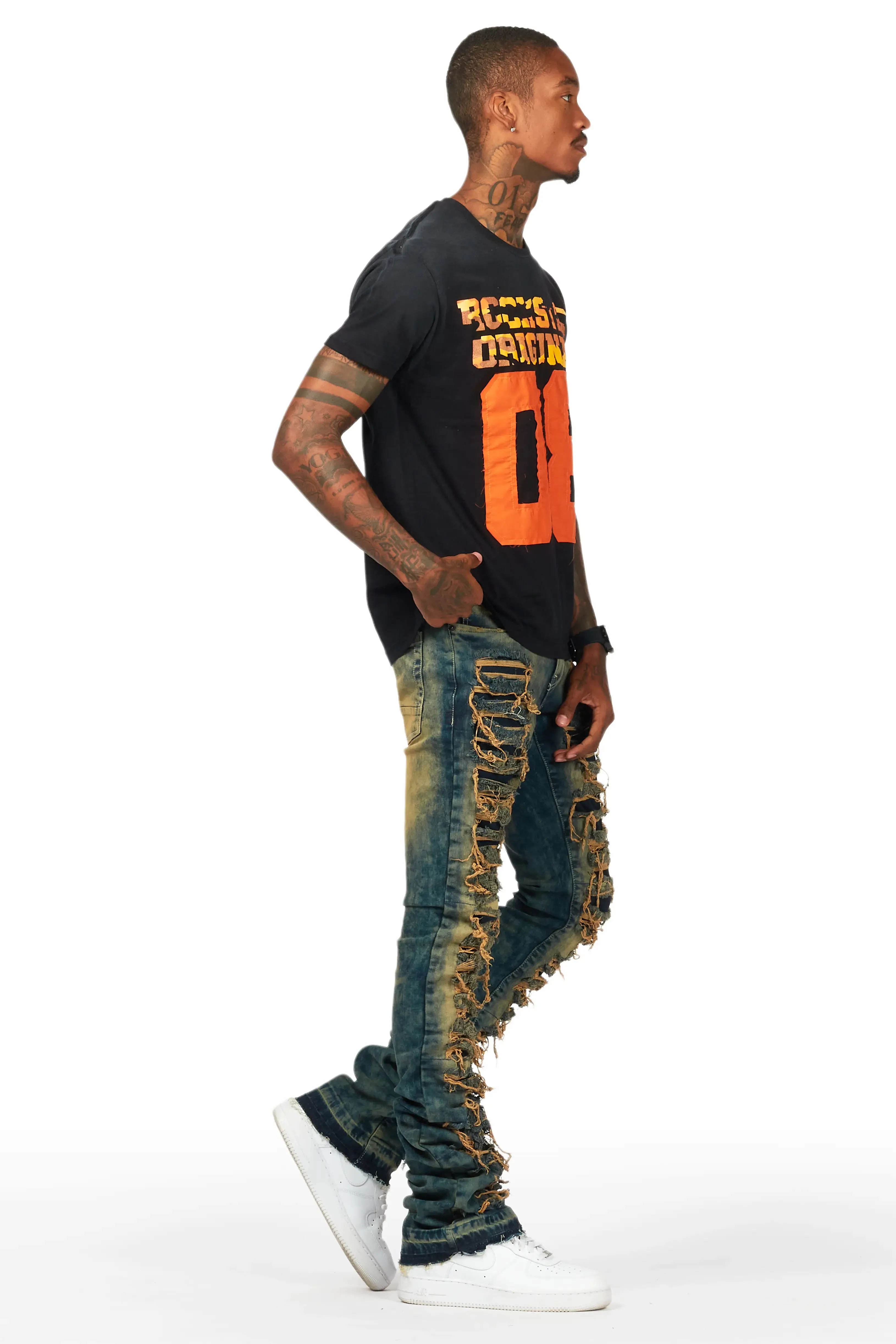 Cargan Black T-Shirt Stacked Flare Jean Bundle sold by Rockstar Original product image thumbnail 3