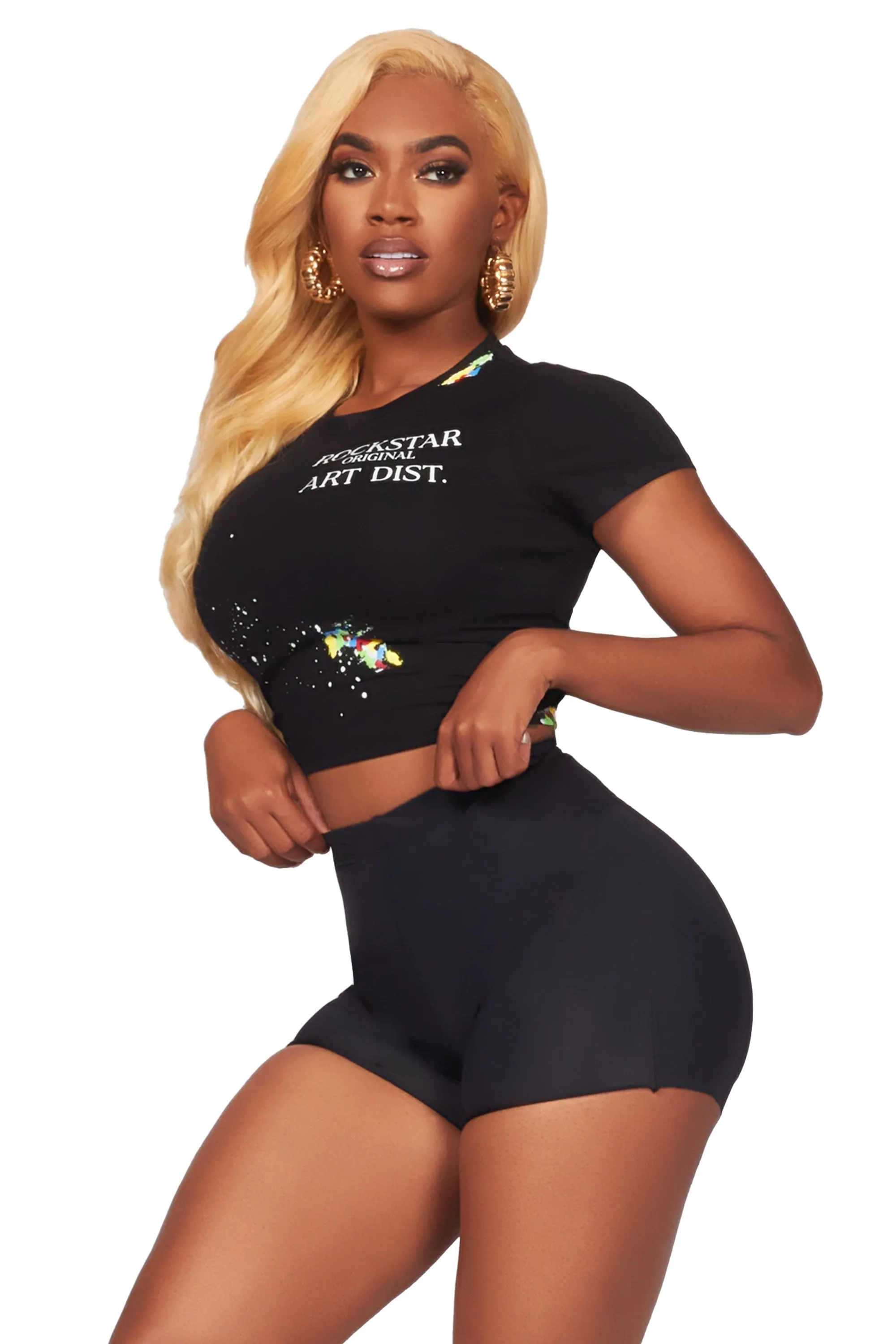 Lashina Black Crop T-Shirt sold by Rockstar Original product image thumbnail 5