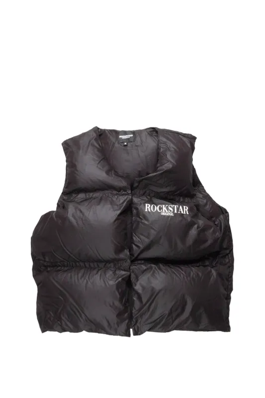 Frederick Black Puffer Vest sold by Rockstar Original