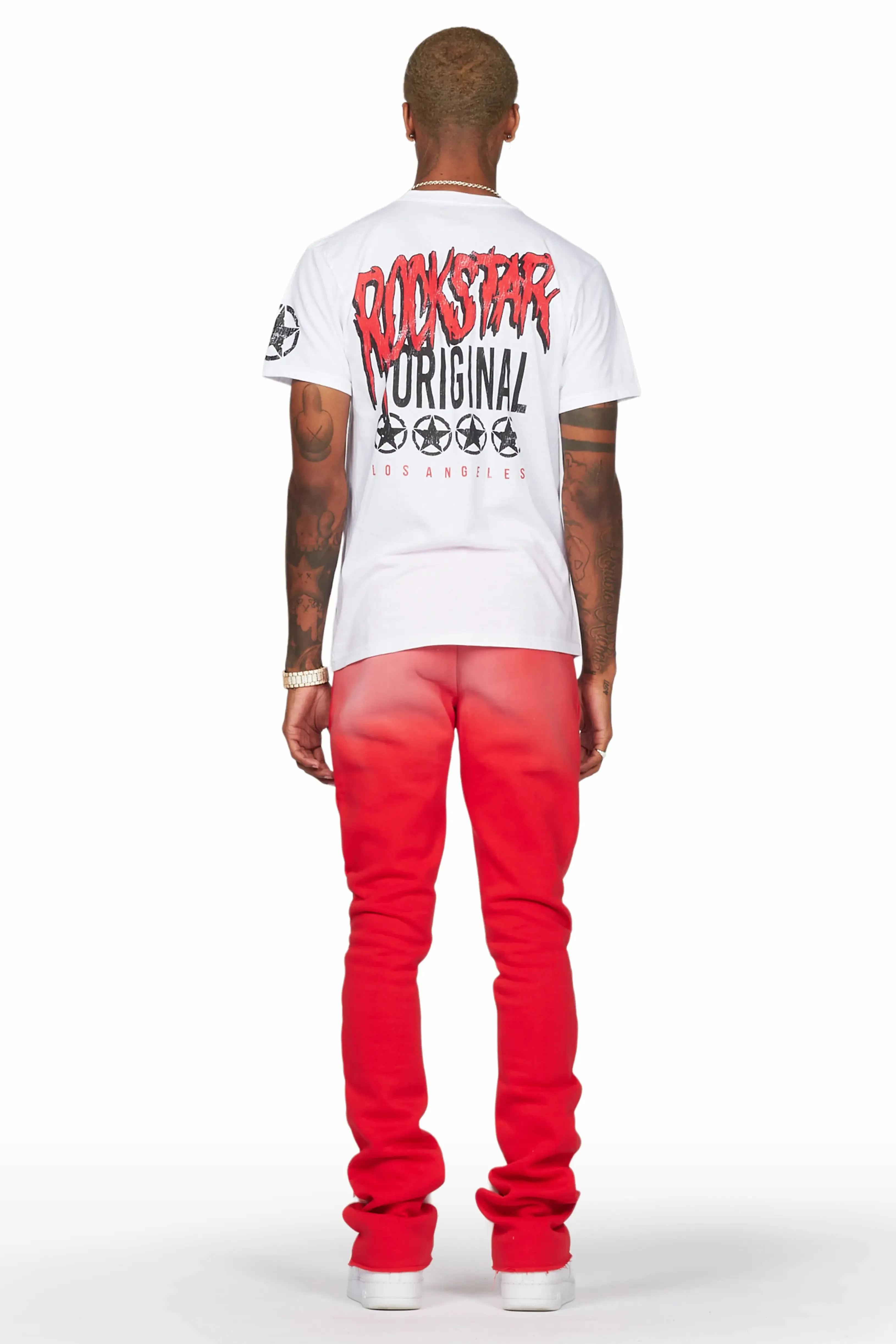 Wizzurd White/Red T-Shirt/Stacked Flare Pant Set sold by Rockstar Original product image thumbnail 5