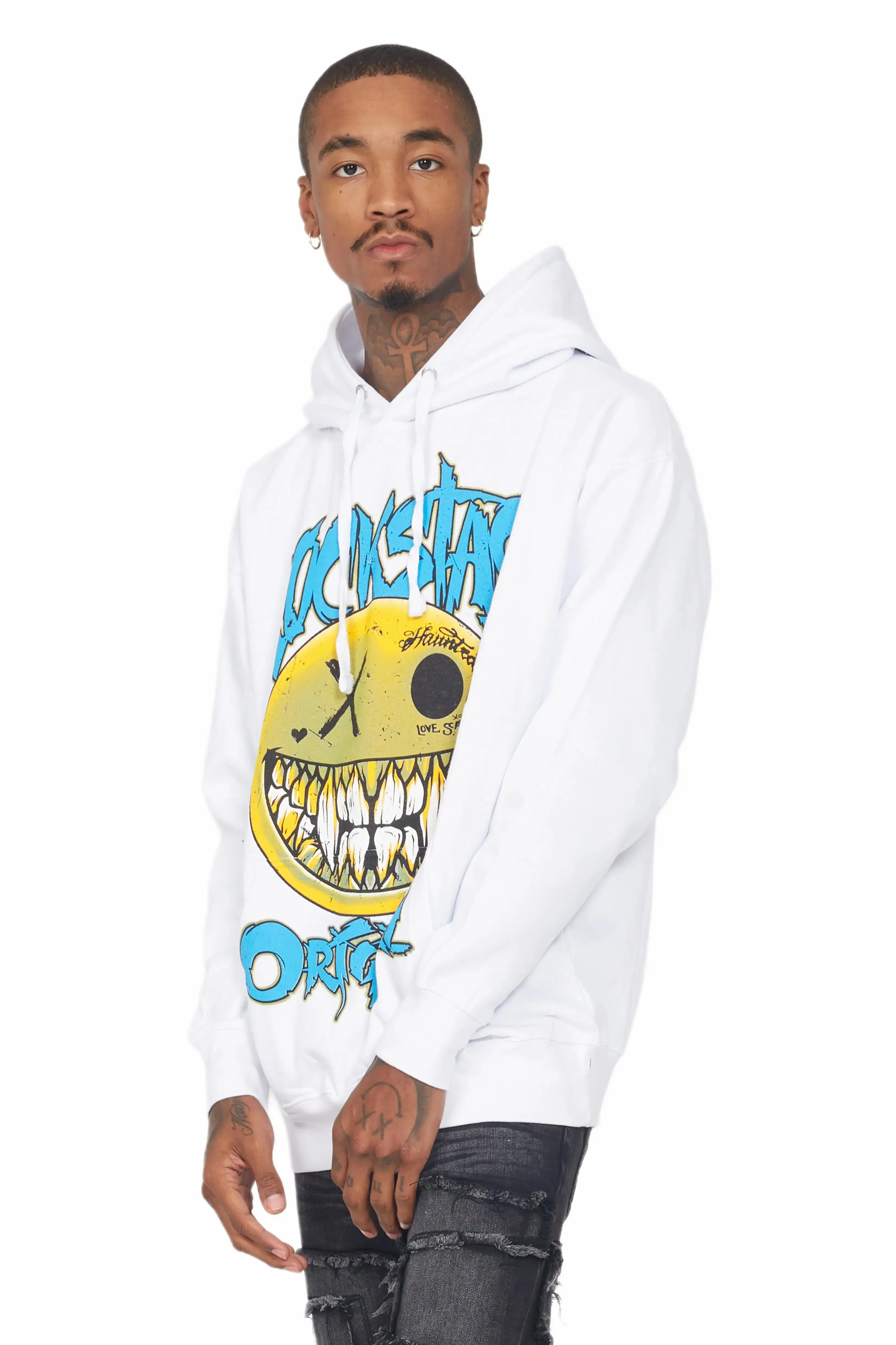 Fraust White Graphic Hoodie sold by Rockstar Original product image thumbnail 5
