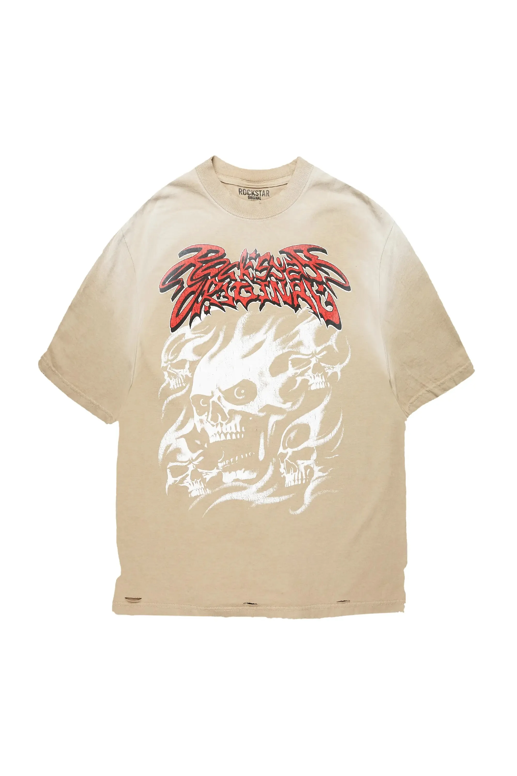Tabby Beige Oversized Graphic T-Shirt sold by Rockstar Original