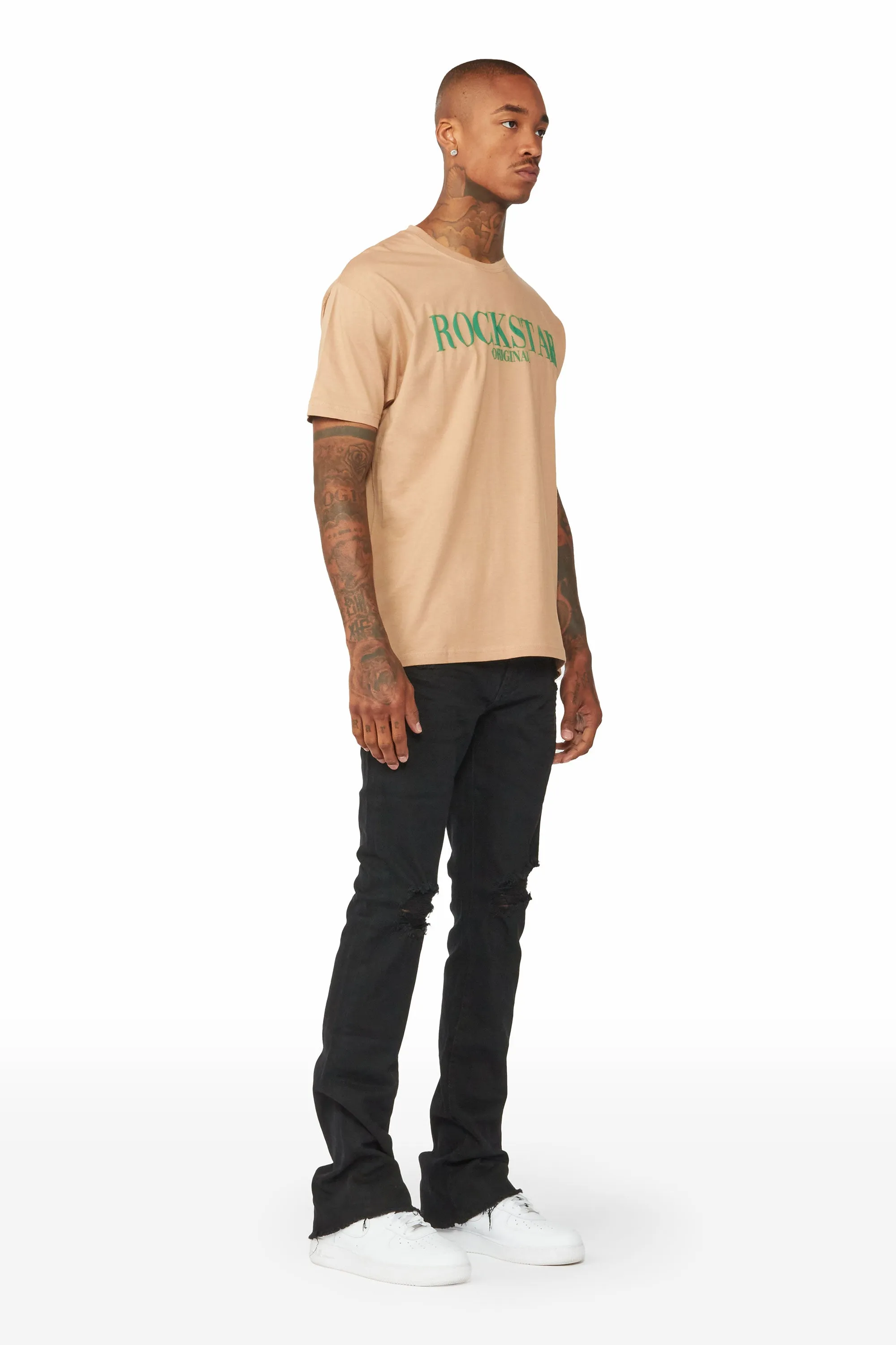 Octavio Printed T-Shirt-Beige/Green sold by Rockstar Original product image thumbnail 4
