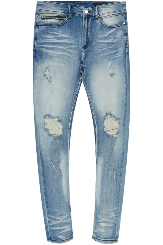 Menace Medium Blue Skinny Fit Jean made by Rockstar Original