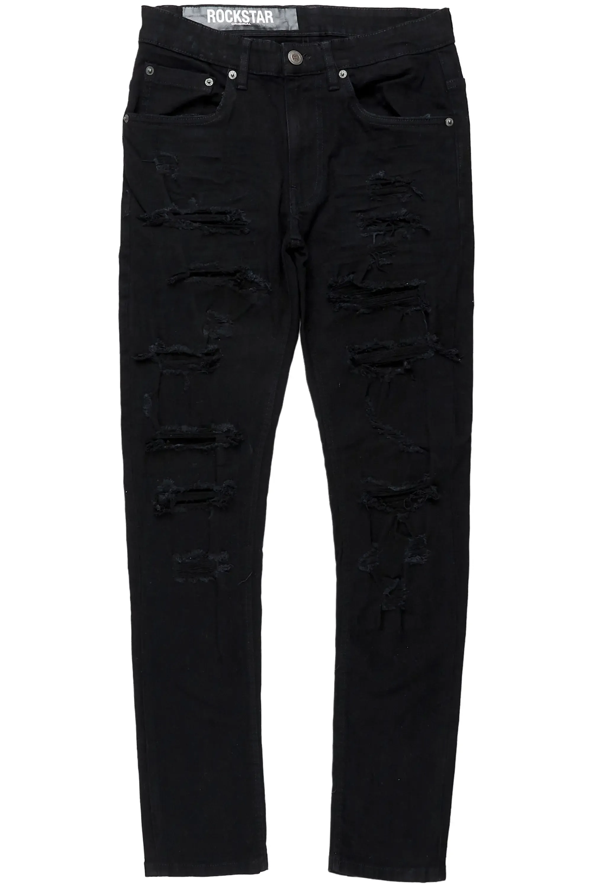 Gaines Black Ripped Slim Straight Jean sold by Rockstar Original product image thumbnail 2