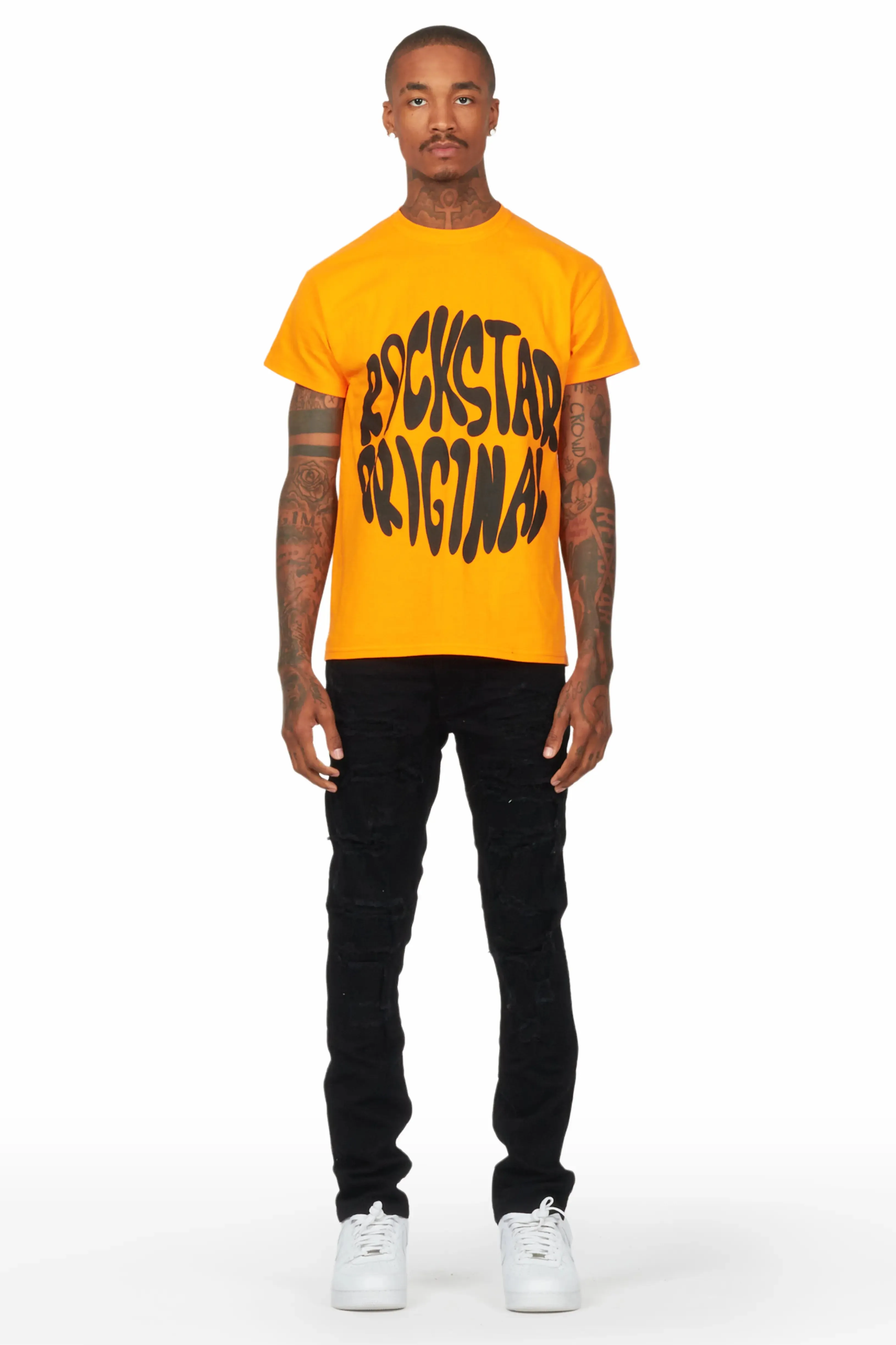 Gaines Black Ripped Slim Straight Jean sold by Rockstar Original product image thumbnail 3