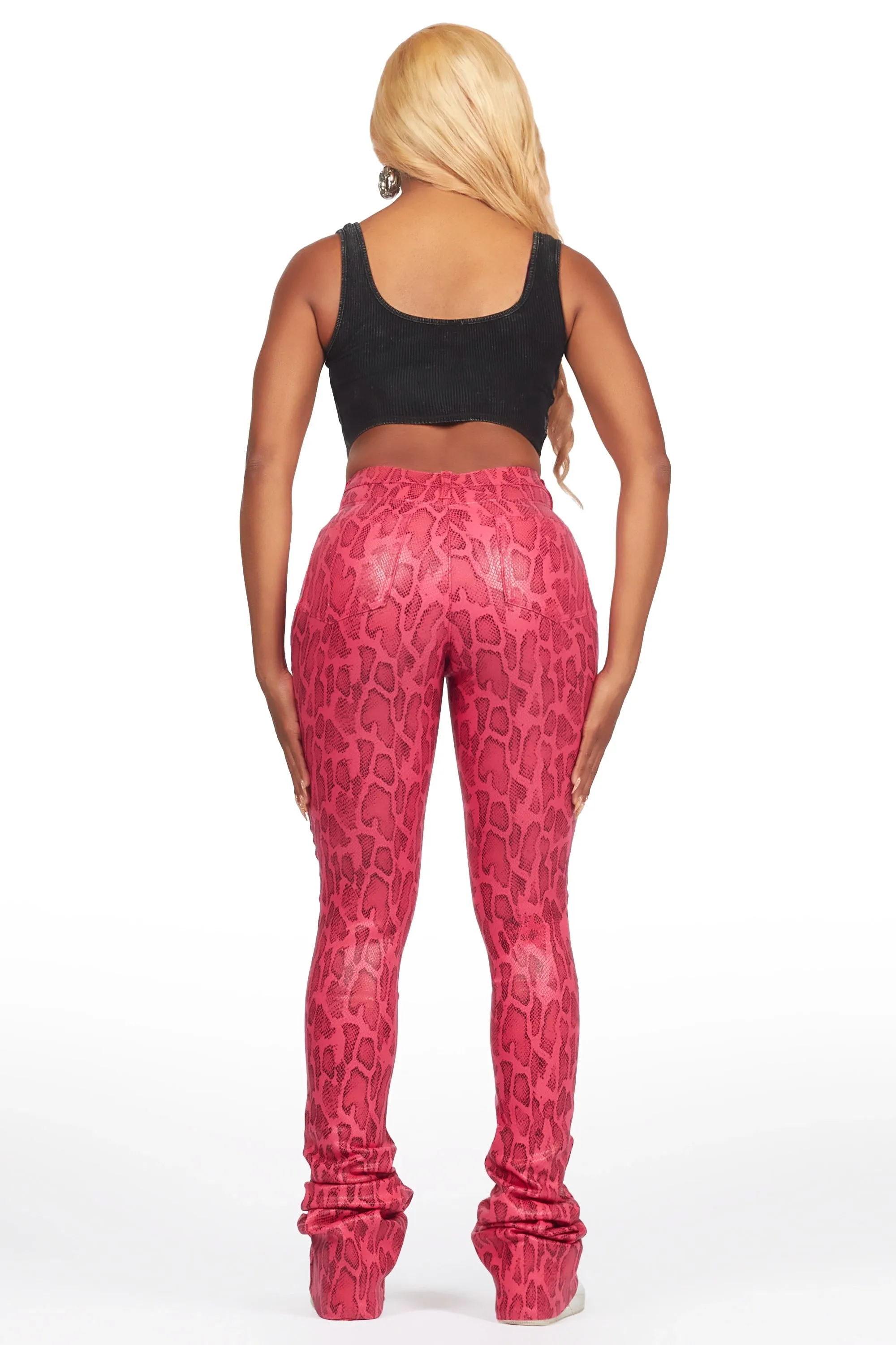 Neriah Pink Snake Super Stacked Pant sold by Rockstar Original product image thumbnail 5