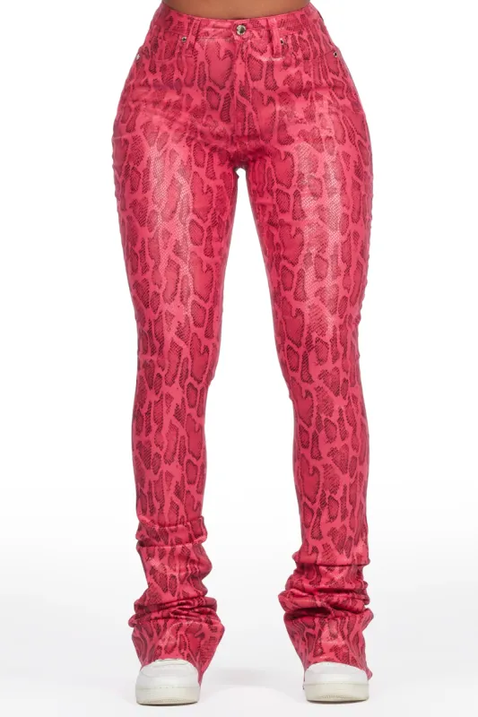 Neriah Pink Snake Super Stacked Pant sold by Rockstar Original
