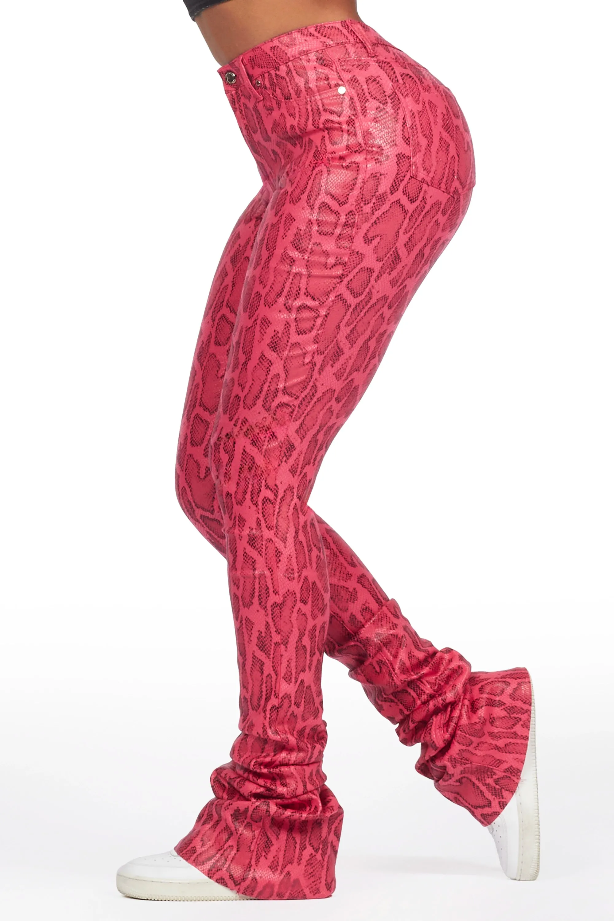 Neriah Pink Snake Super Stacked Pant sold by Rockstar Original product image thumbnail 4