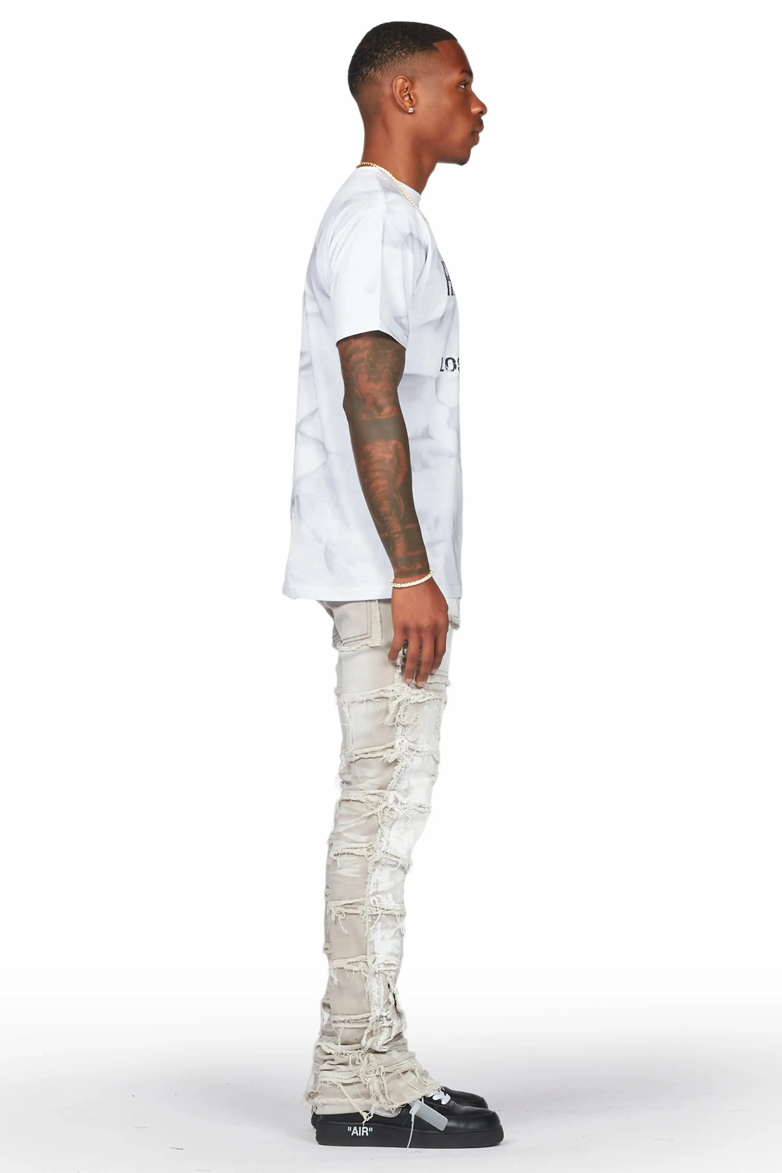 Garrick Grey Painter Stacked Flare Jean sold by Rockstar Original product image thumbnail 3