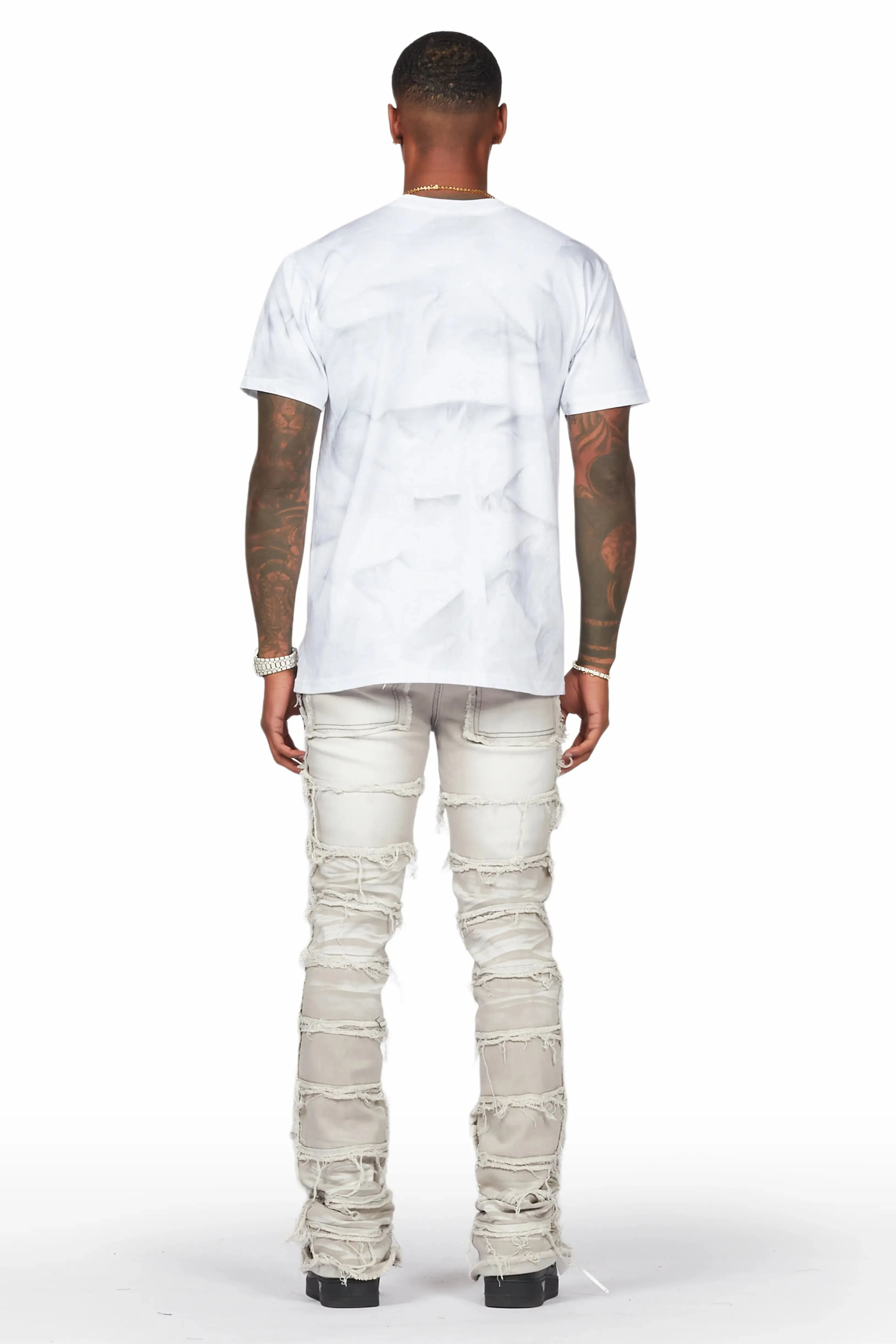 Garrick Grey Painter Stacked Flare Jean sold by Rockstar Original product image thumbnail 4