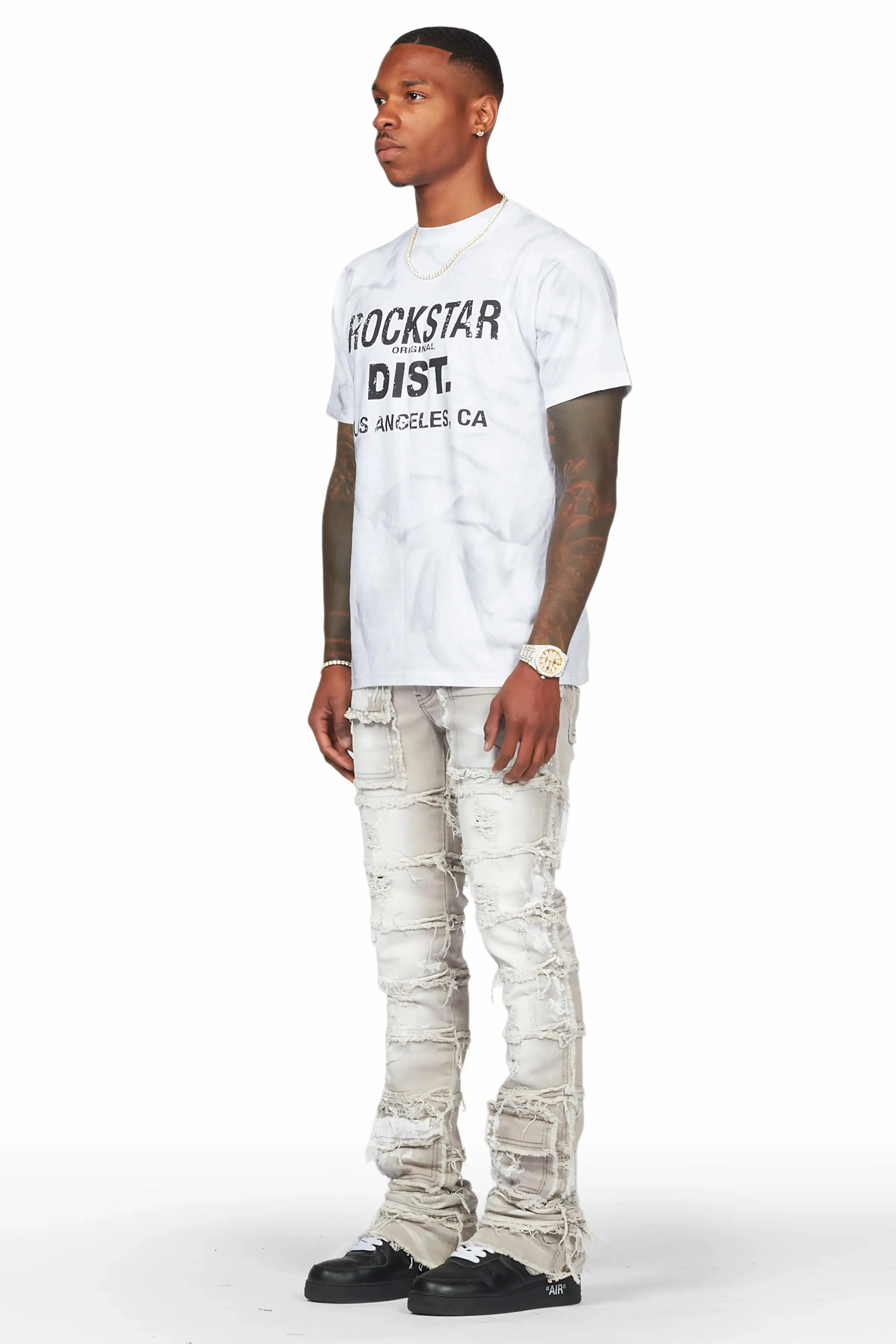 Garrick Grey Painter Stacked Flare Jean sold by Rockstar Original product image thumbnail 5