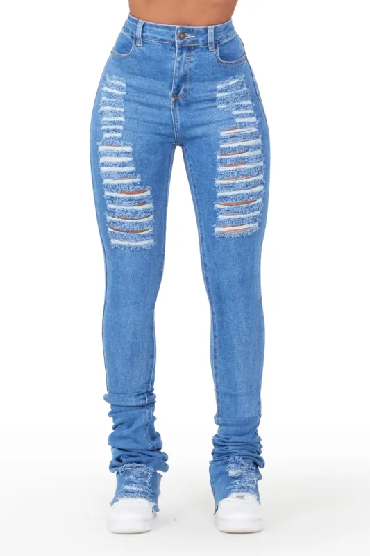 Isla Medium Wash Super Stacked Jean sold by Rockstar Original