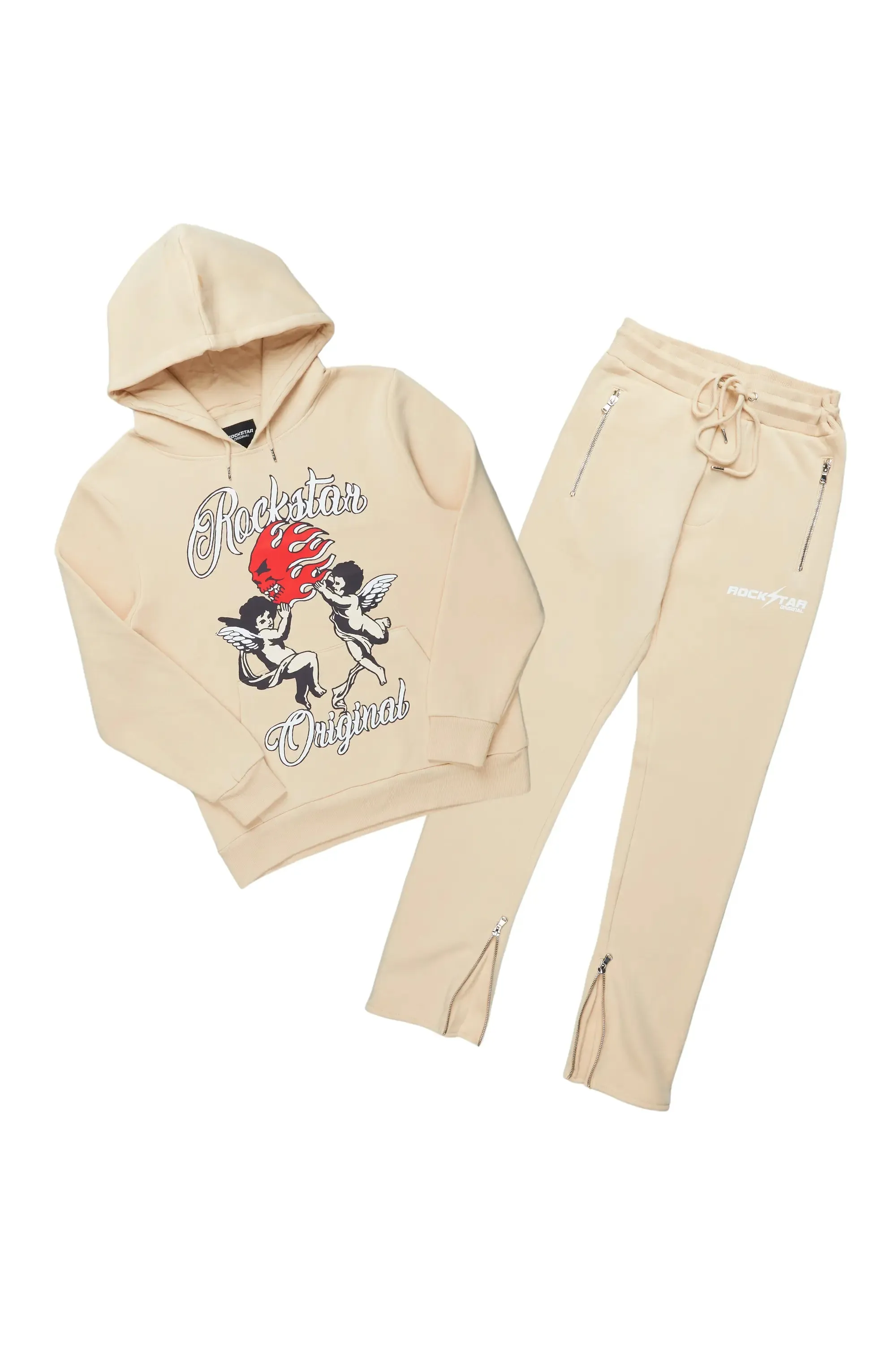 Tanner Beige Slim Fit Track Set sold by Rockstar Original product image thumbnail 2