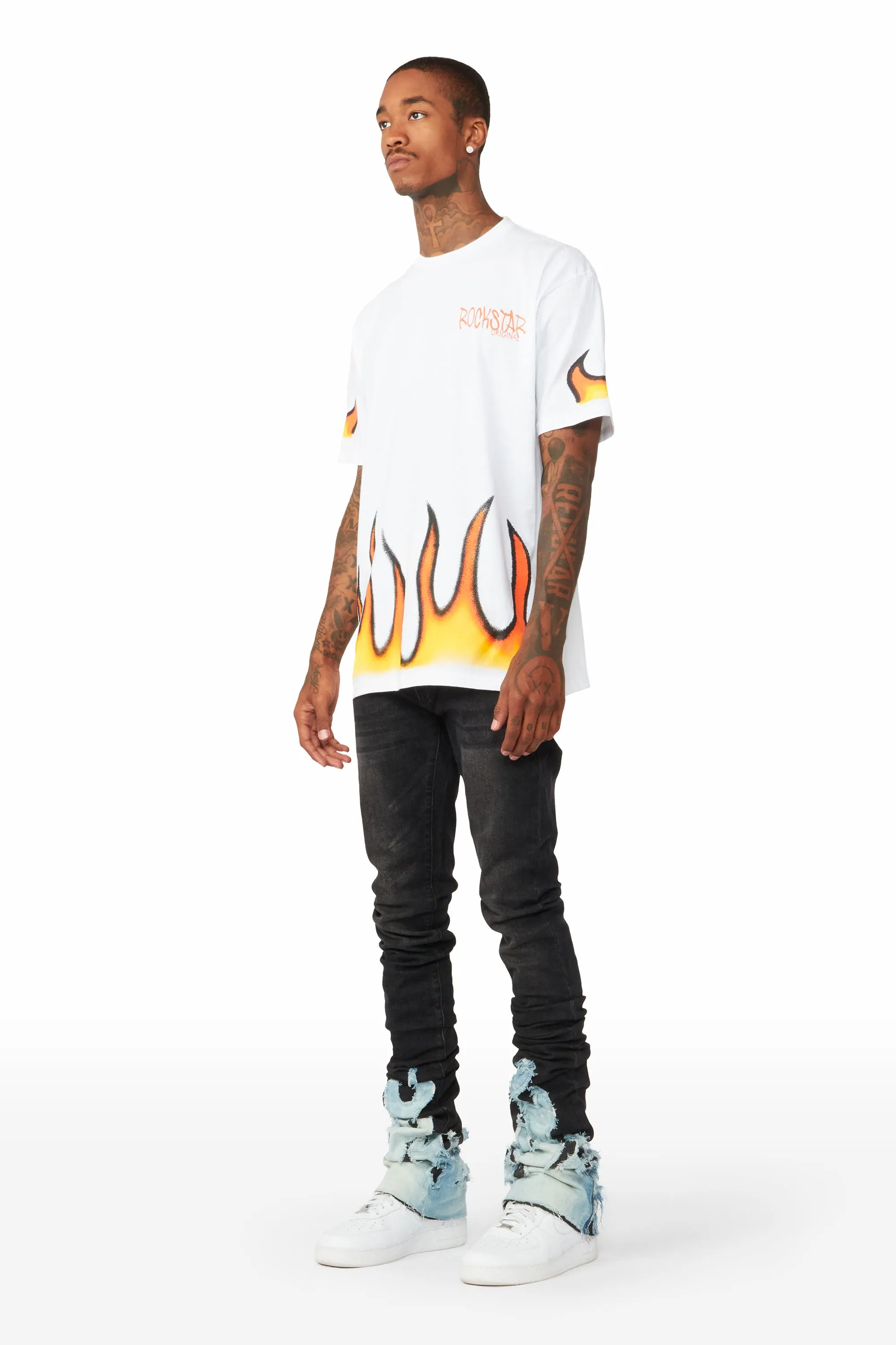 Leporche White Graphic T-Shirt sold by Rockstar Original product image thumbnail 5