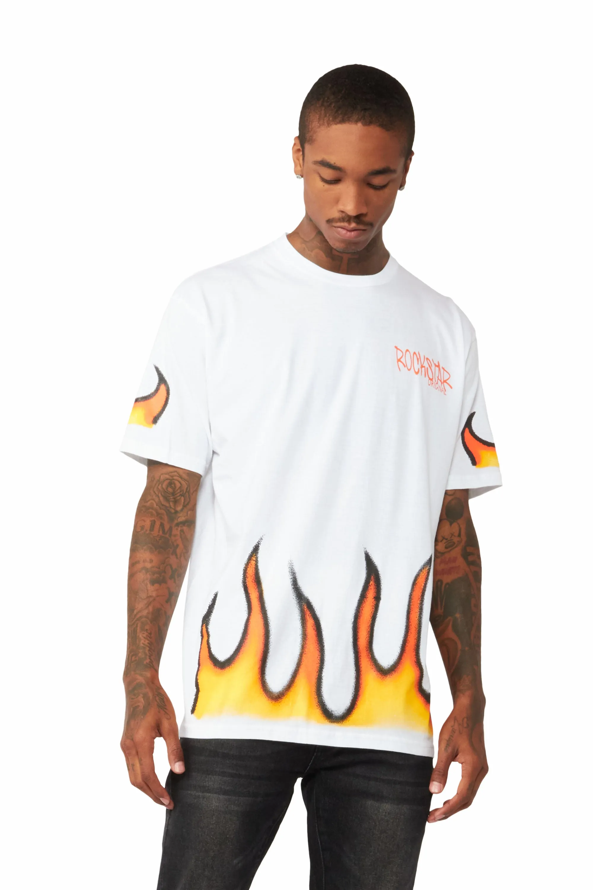 Leporche White Graphic T-Shirt sold by Rockstar Original product image thumbnail 3