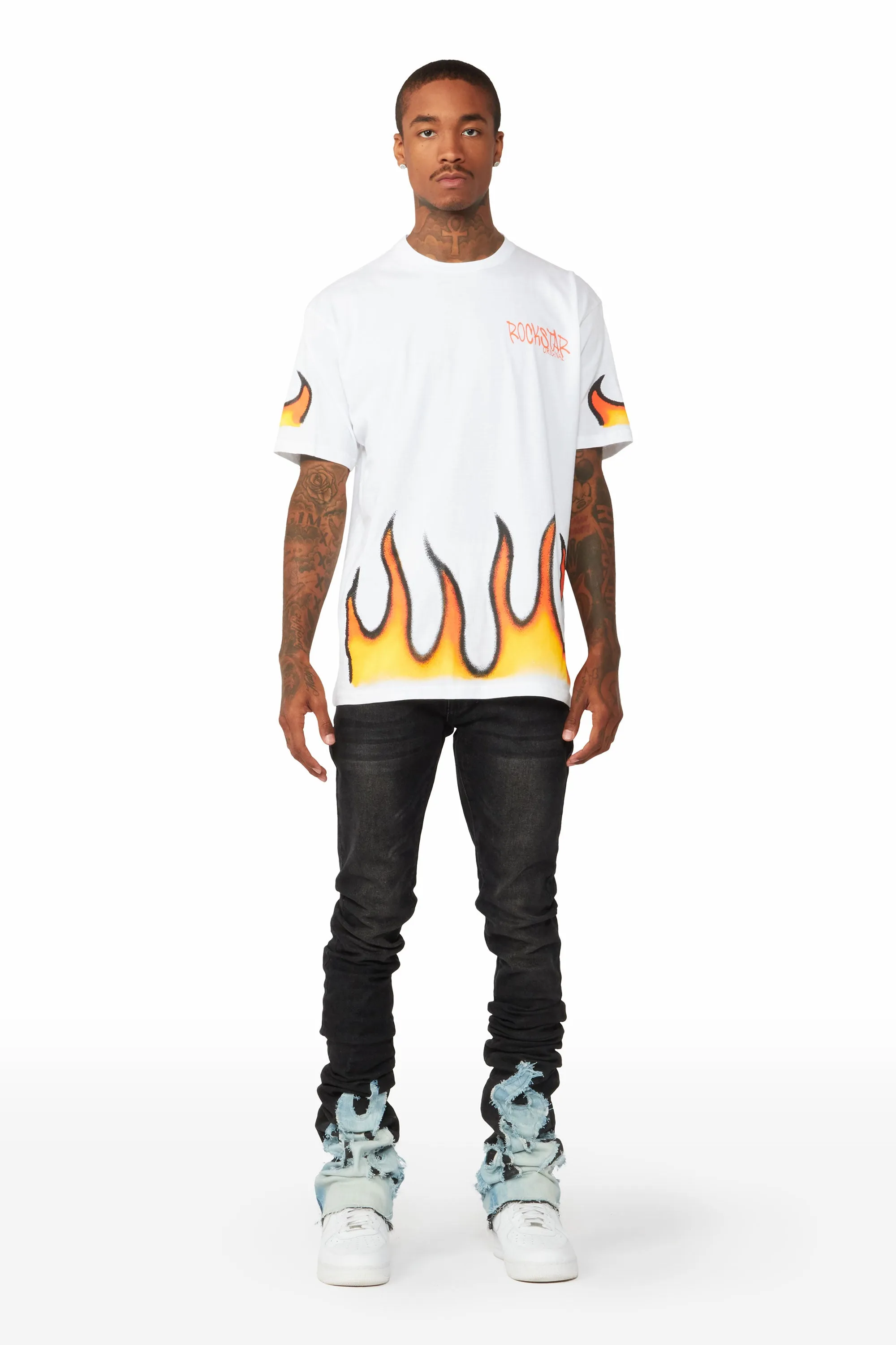 Leporche White Graphic T-Shirt sold by Rockstar Original product image thumbnail 4