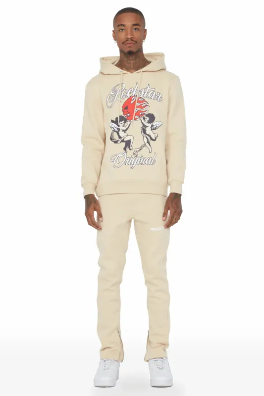 Tanner Beige Slim Fit Track Set sold by Rockstar Original