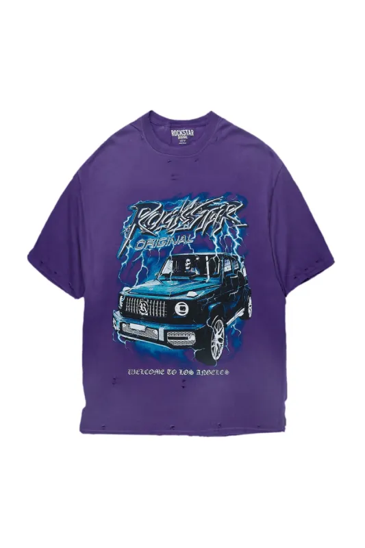 Car Purple Oversized Tee sold by Rockstar Original